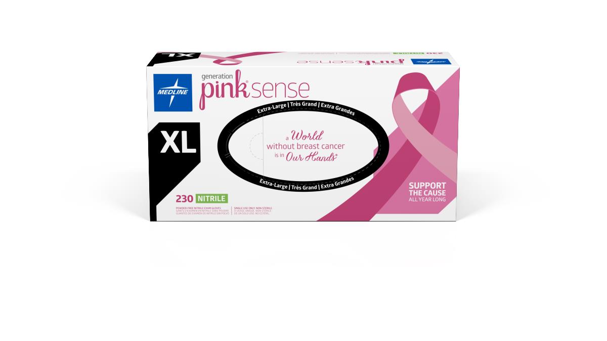 Medline Generation Pink Sense Powder-Free Nitrile Exam Gloves