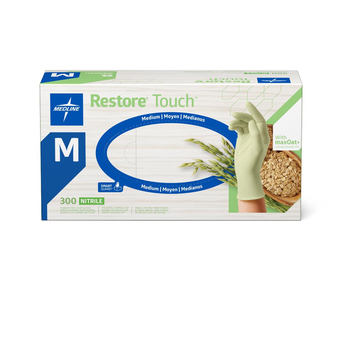 Medline Restore Touch Nitrile Exam Gloves with Oatmeal
