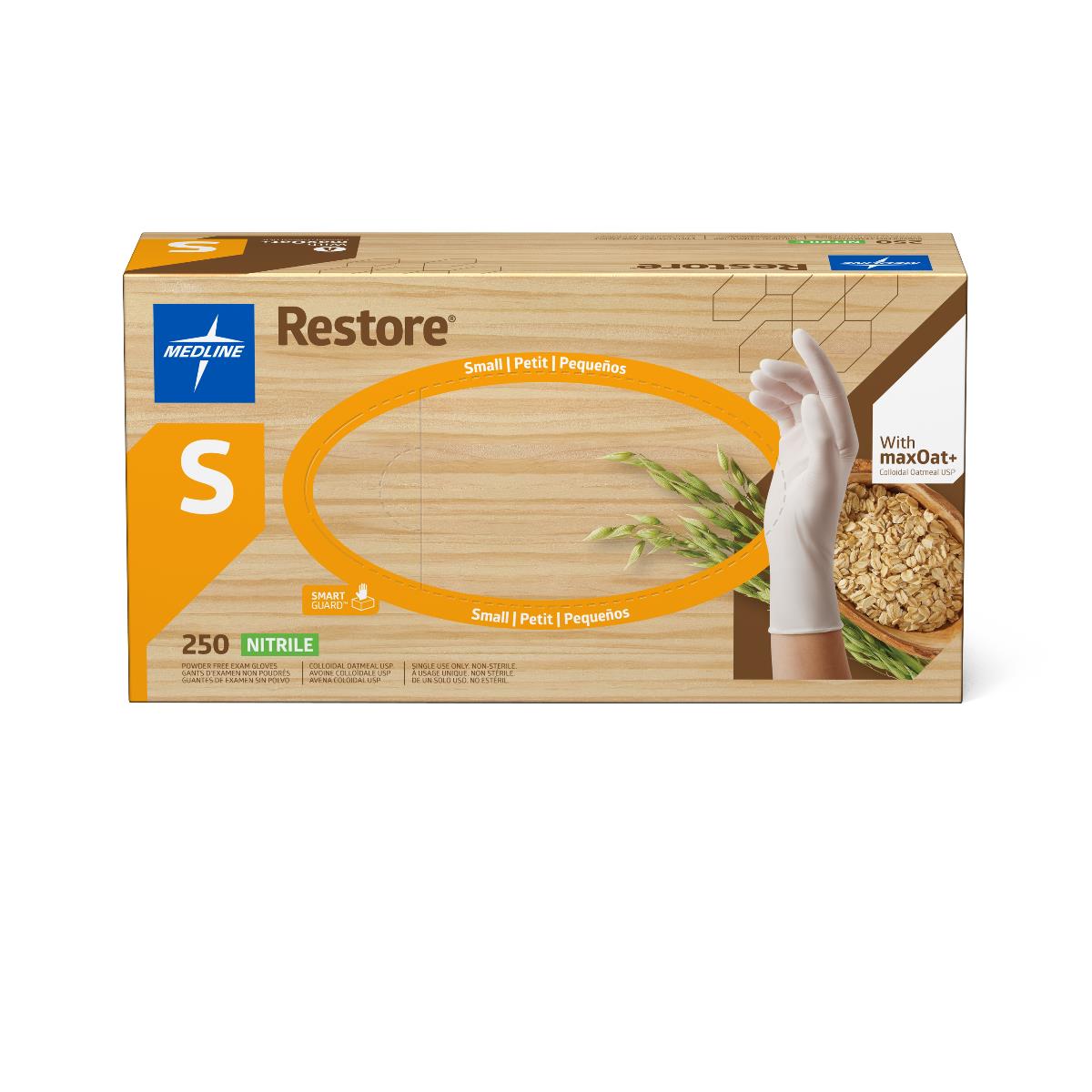 Medline Restore Powder-Free Nitrile Exam Gloves with Oatmeal
