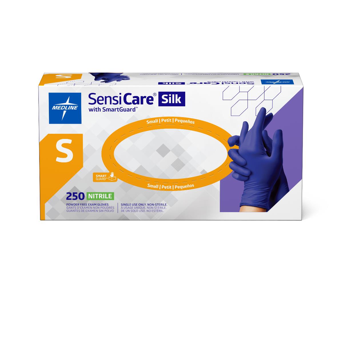 Medline SensiCare Silk Powder-Free Nitrile Exam Gloves