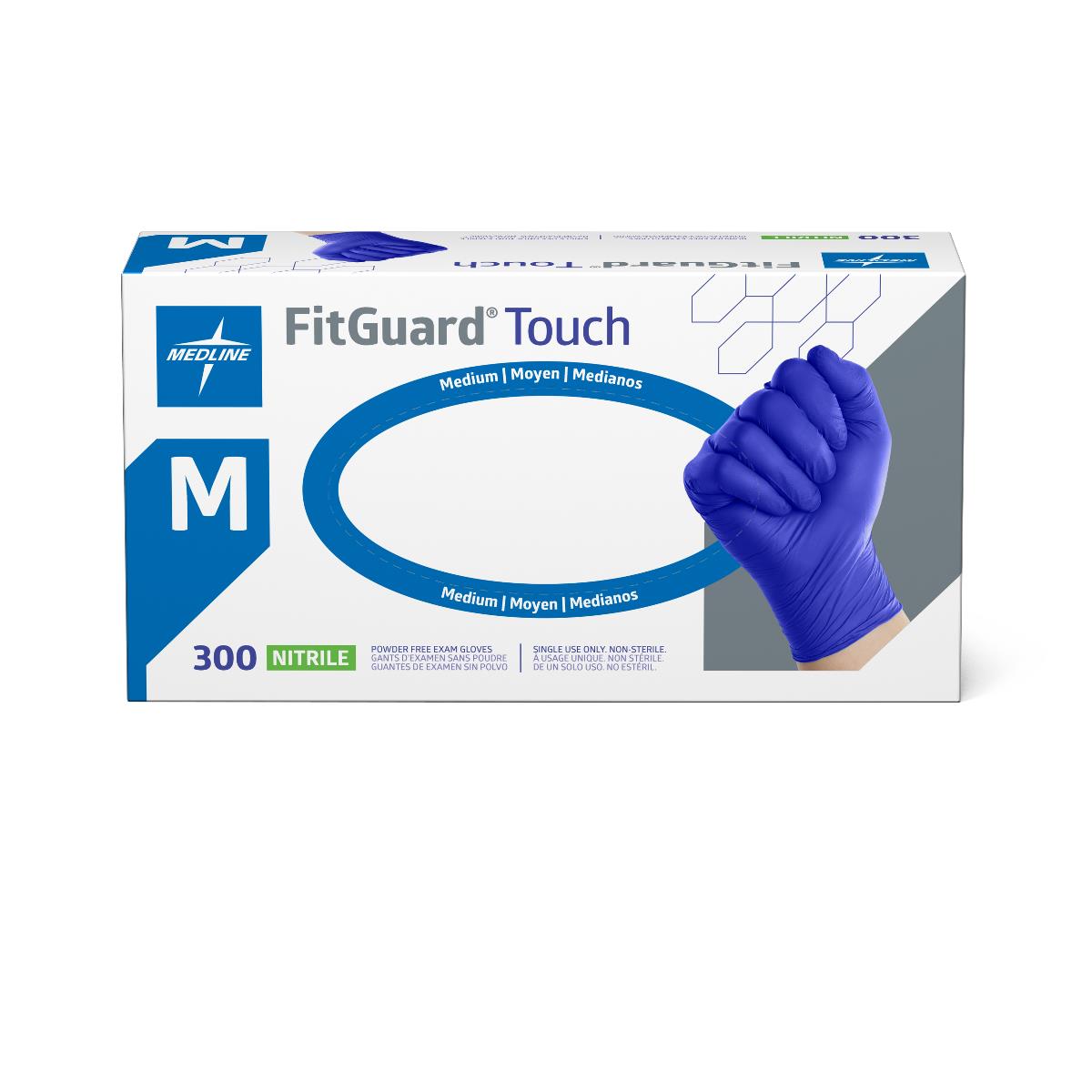 Medline FitGuard Touch Powder-Free Nitrile Exam Gloves
