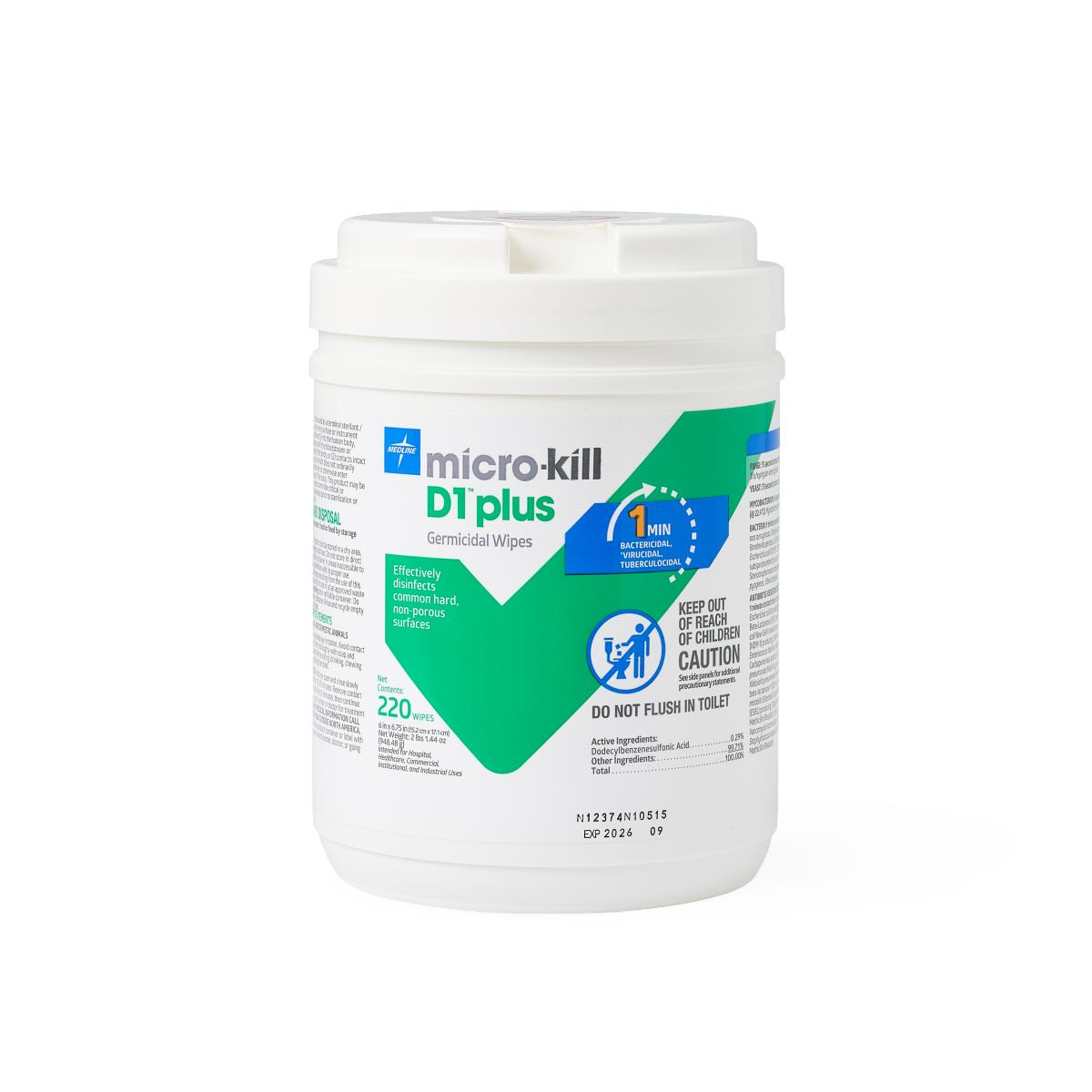 Medline Micro-Kill D1 Plus Wipes