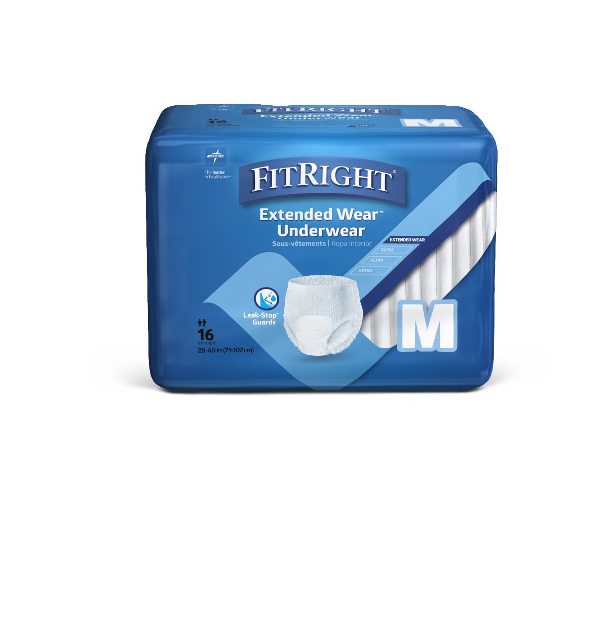 Medline FitRight Extended Wear Overnight Protective Underwear