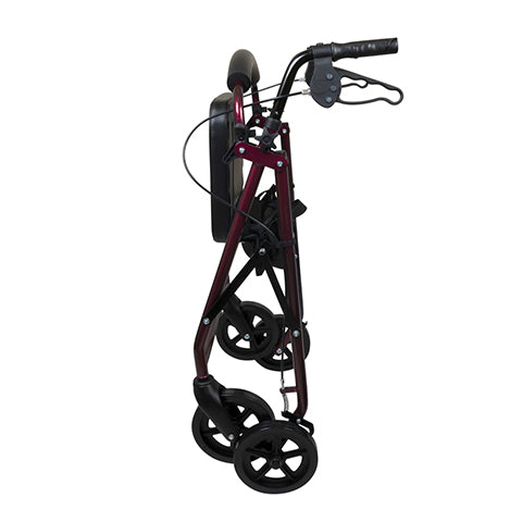 Compass Health ProBasics Deluxe Aluminum Rollator with 8-inch Wheels, Burgundy