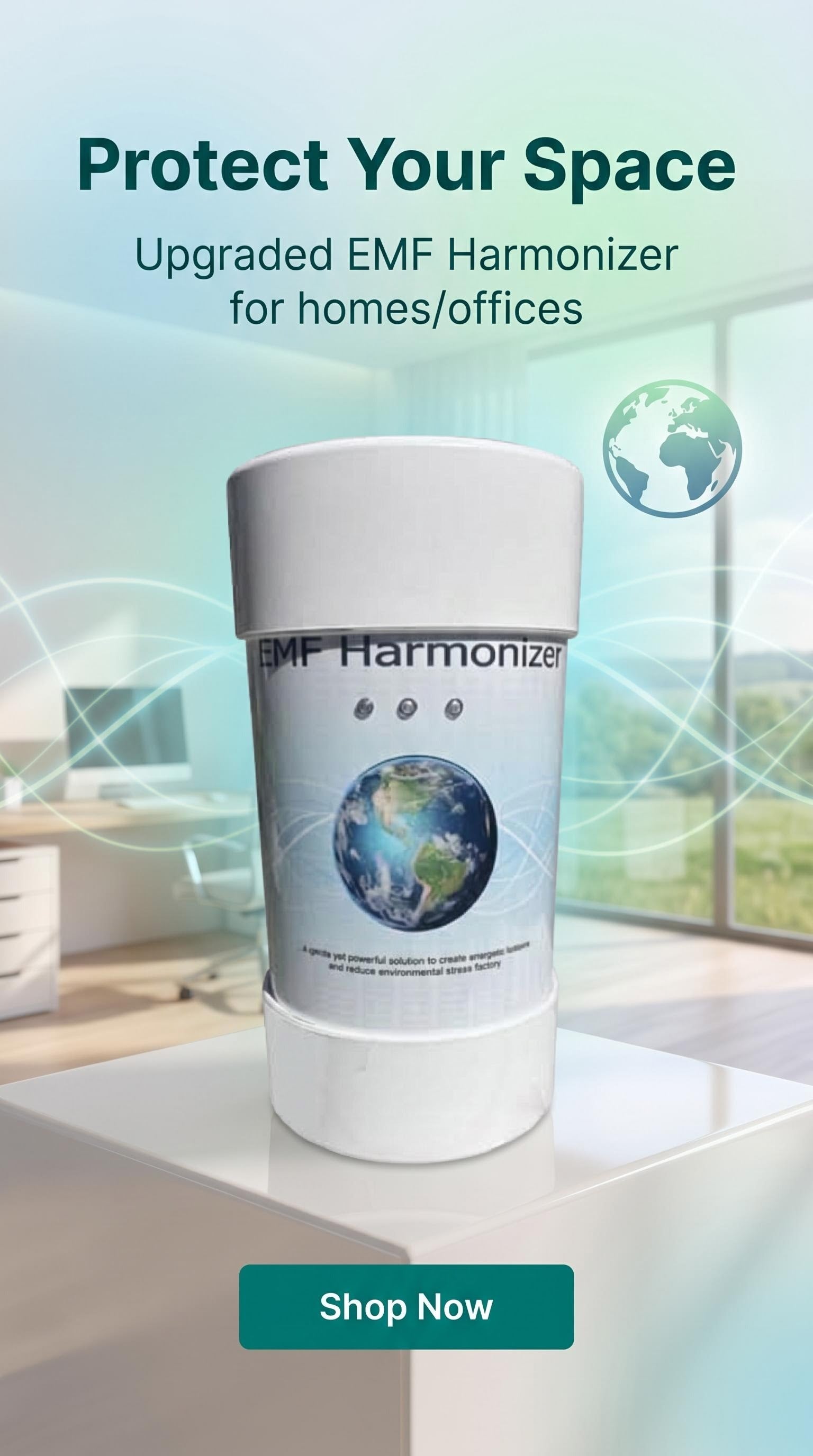 VibranceIQ Holistic Healthcare Upgraded Total EMF Harmonizer with 5G Shield and USB-C.  Includes USB-C Cable and Wall Adapter.