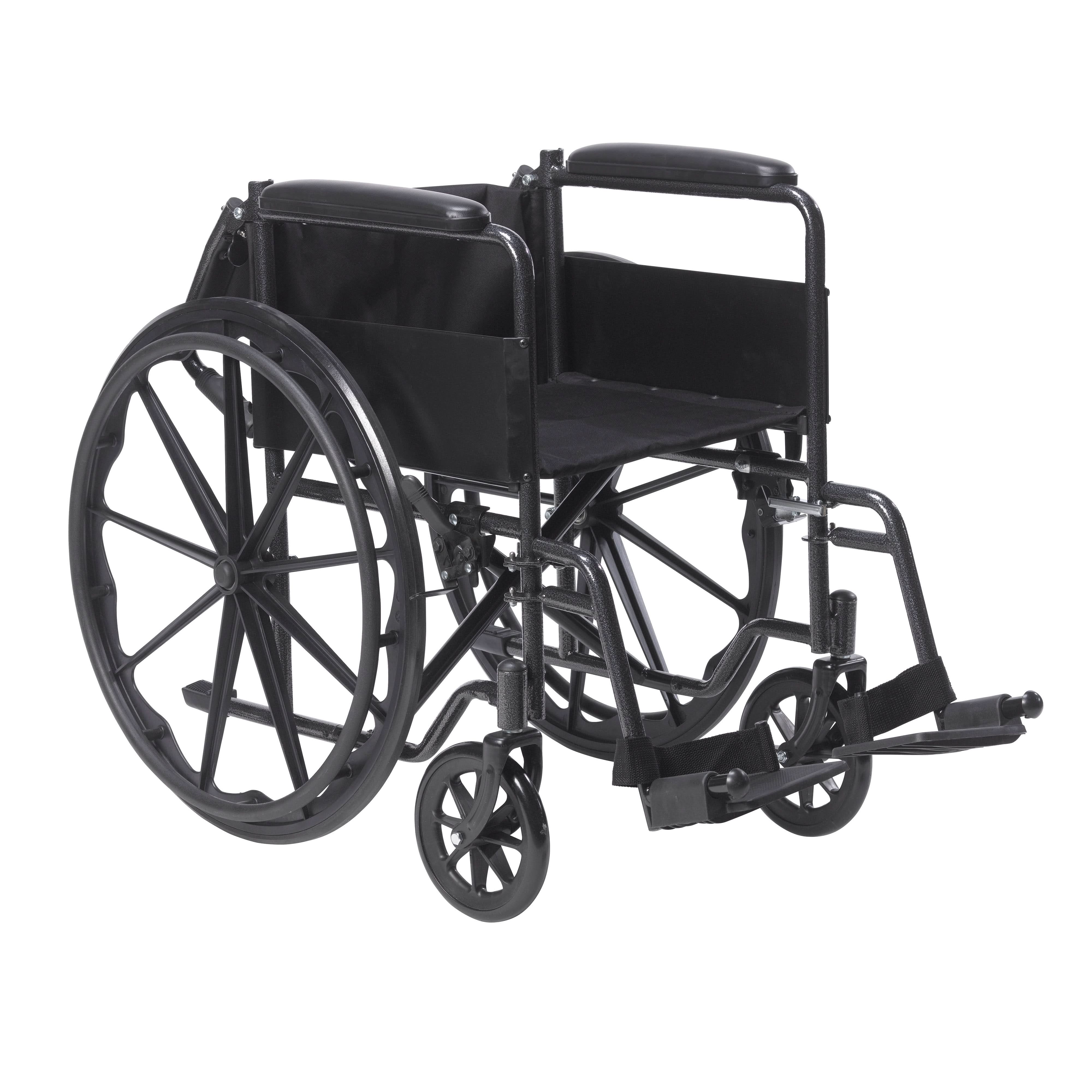 Drive Medical Silver Sport 1 Wheelchair with Full Arms and Swing away Removable Footrest