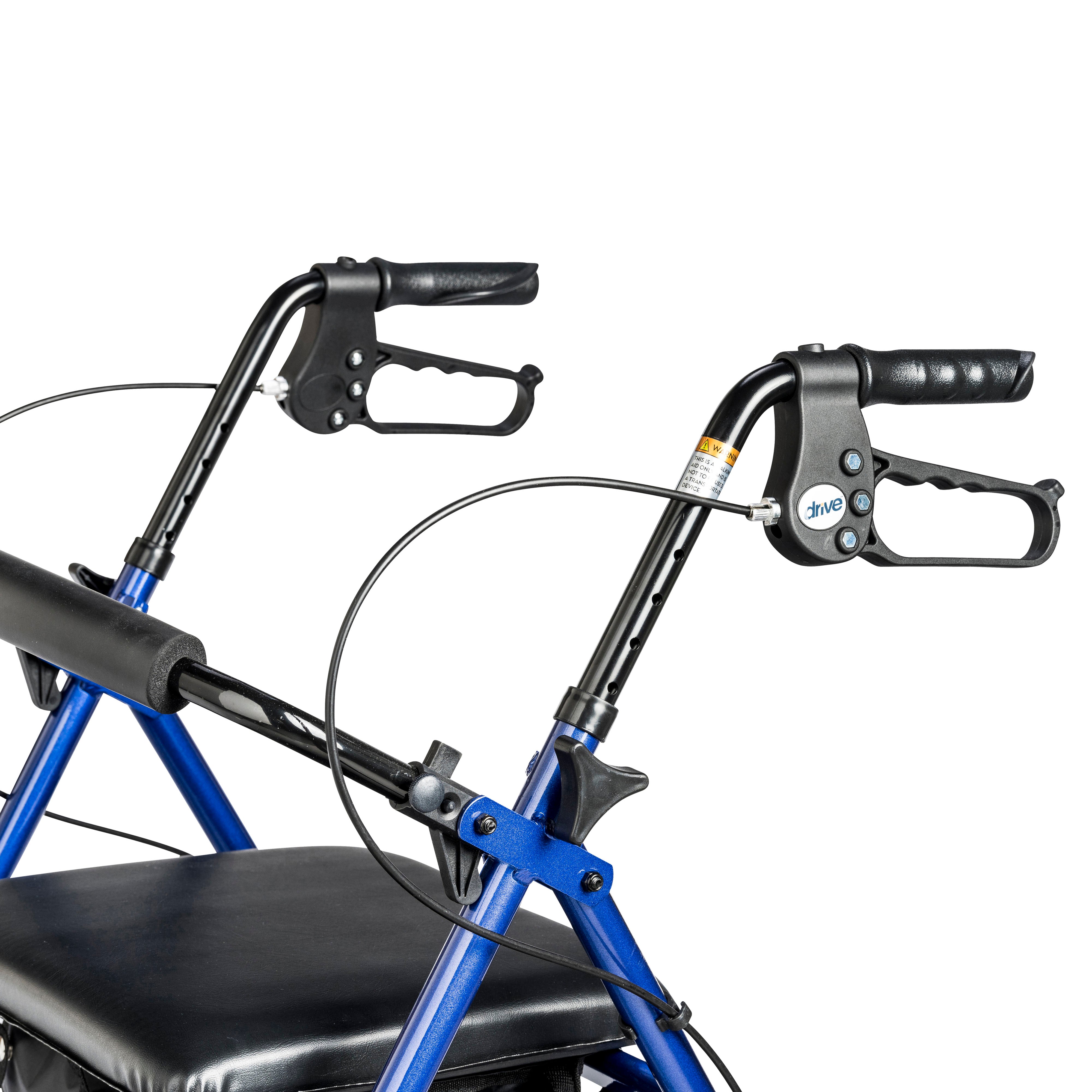 Drive Medical Aluminum Rollator Rolling Walker with Fold Up and Removable Back Support and Padded Seat