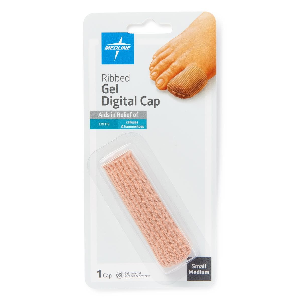 Medline Medline Gel Ribbed Digital Toe Caps POD14203