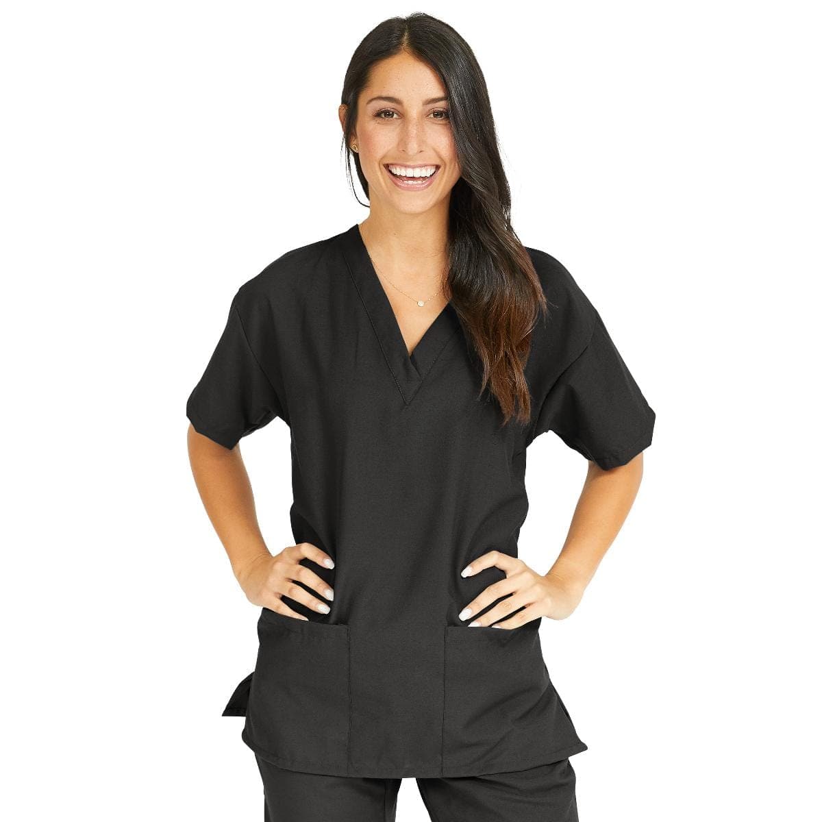 Medline Medline PerforMAX Women's V-Neck Tunic Scrub Top with 2 Pockets 839DKWXXL