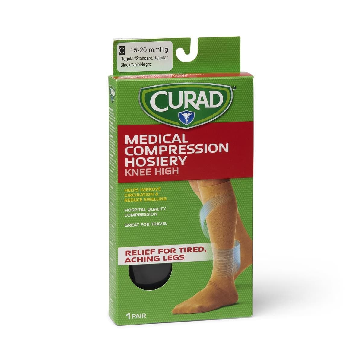 Medline Medline CURAD Knee 15-20mmHg Compression Hosiery MDS1701CBH