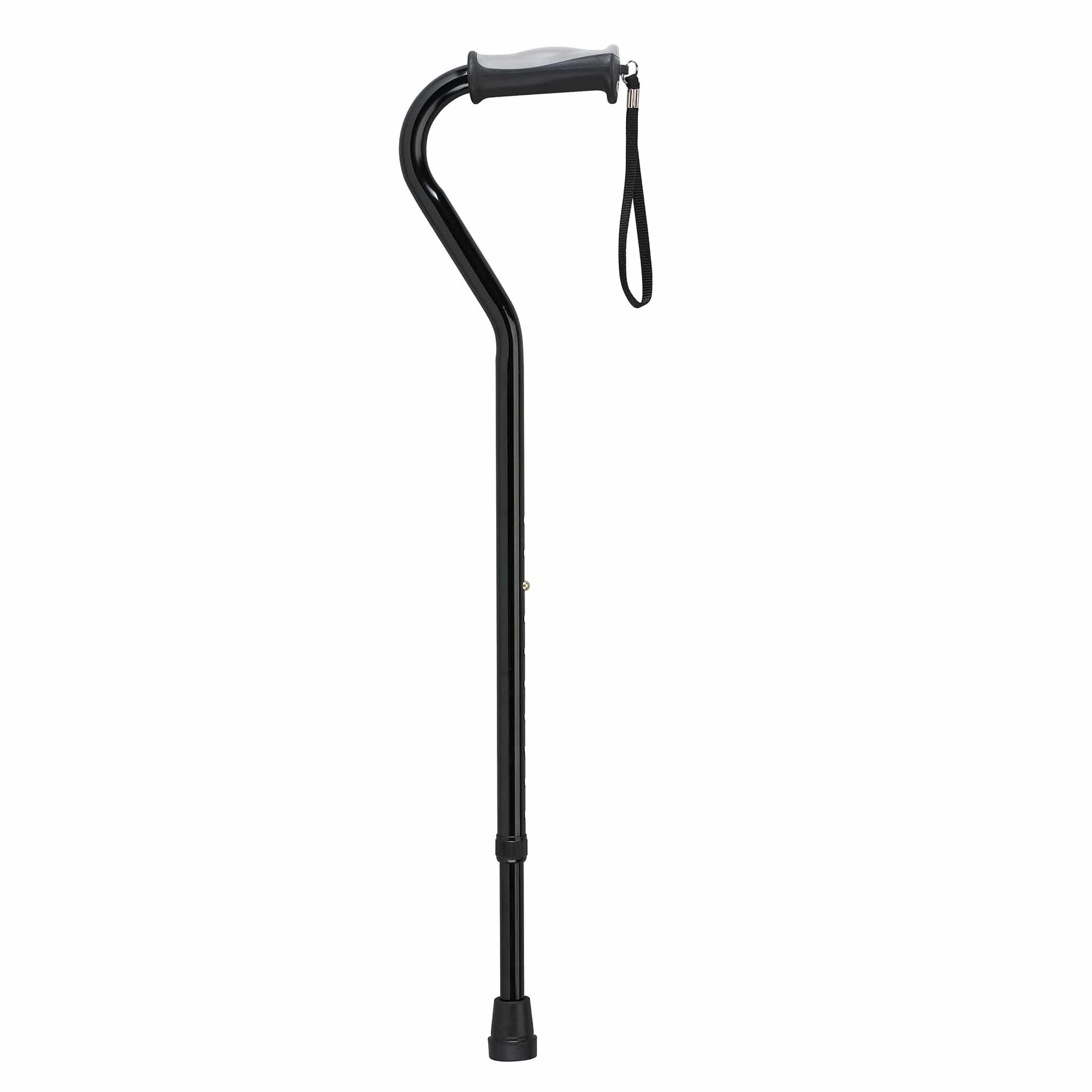 Drive Medical Drive Medical Adjustable Height Offset Handle Cane with Gel Hand Grip RTL10372BK