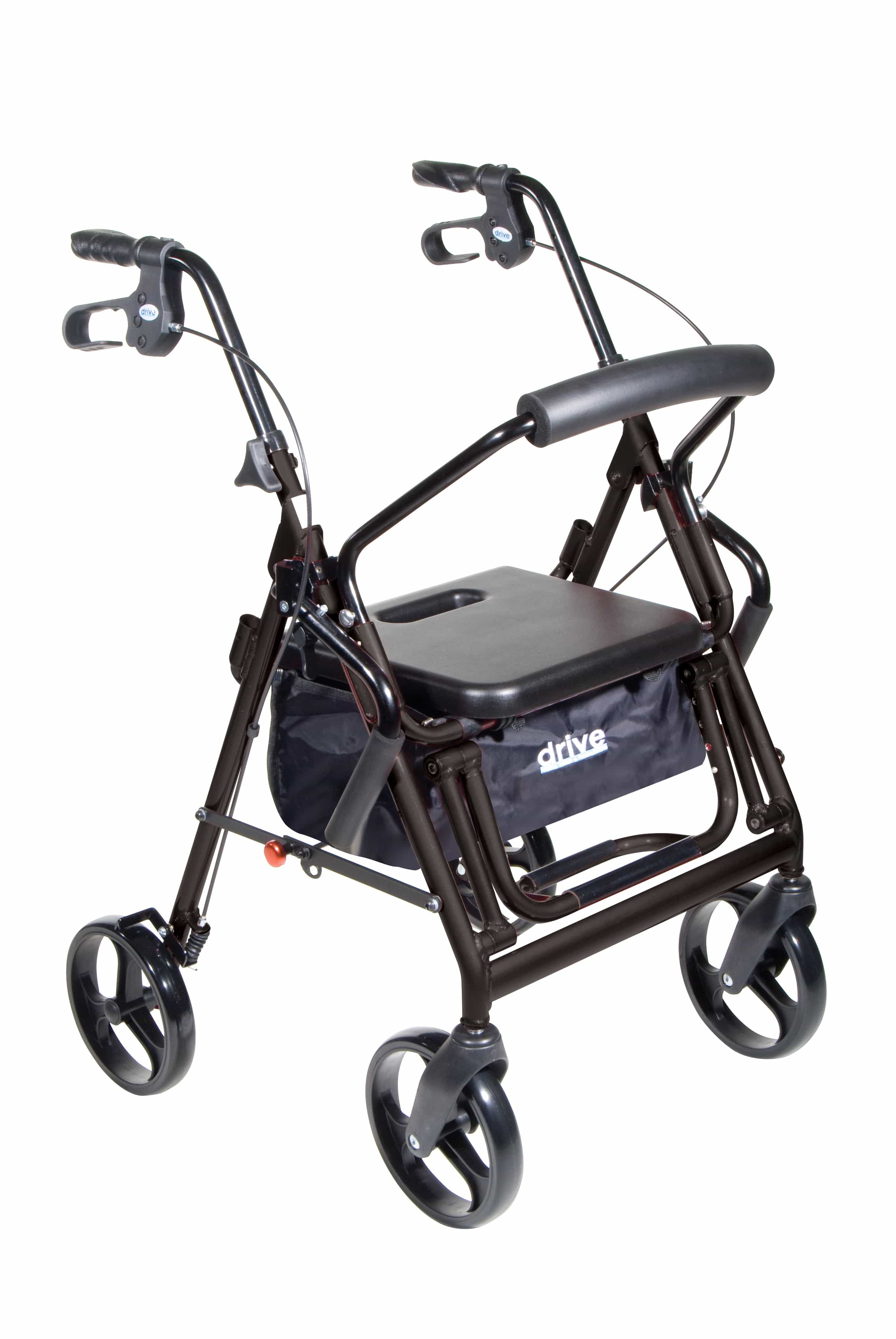 Drive Medical Drive Medical Duet Dual Function Transport Wheelchair Rollator Rolling Walker 795bk