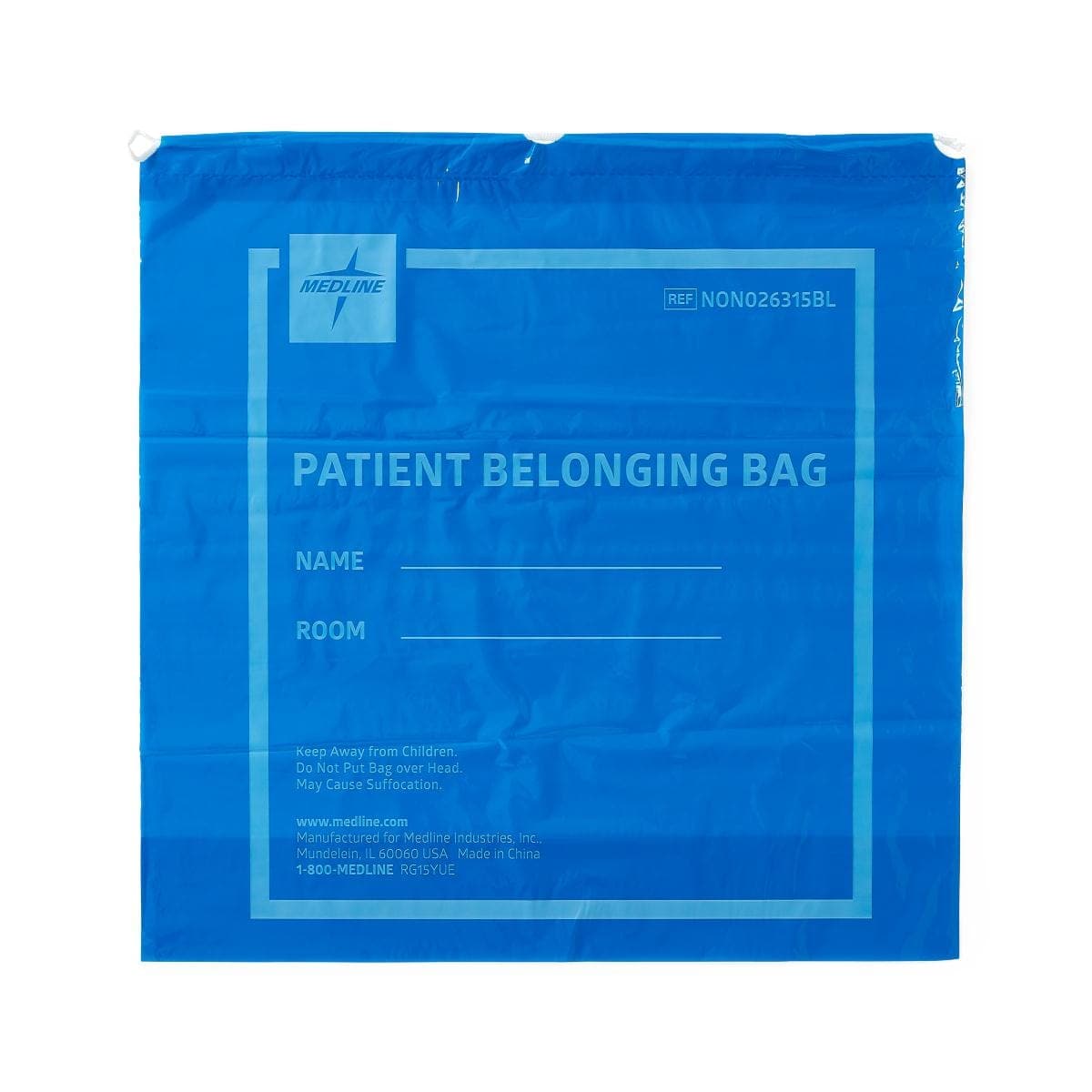 Medline Medline Plastic Patient Belongings Bags with Drawstring NON026315BL