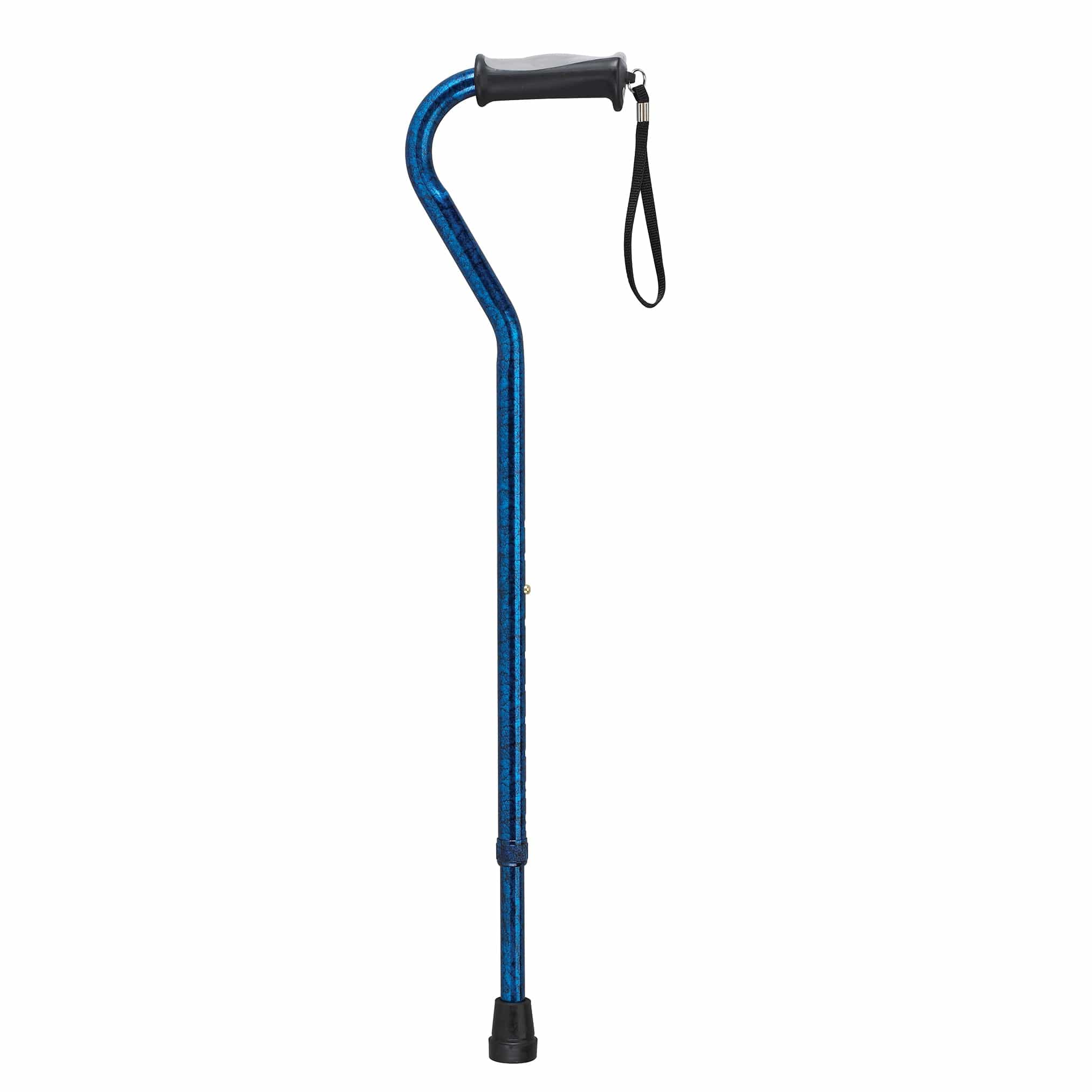 Drive Medical Drive Medical Adjustable Height Offset Handle Cane with Gel Hand Grip RTL10372BC