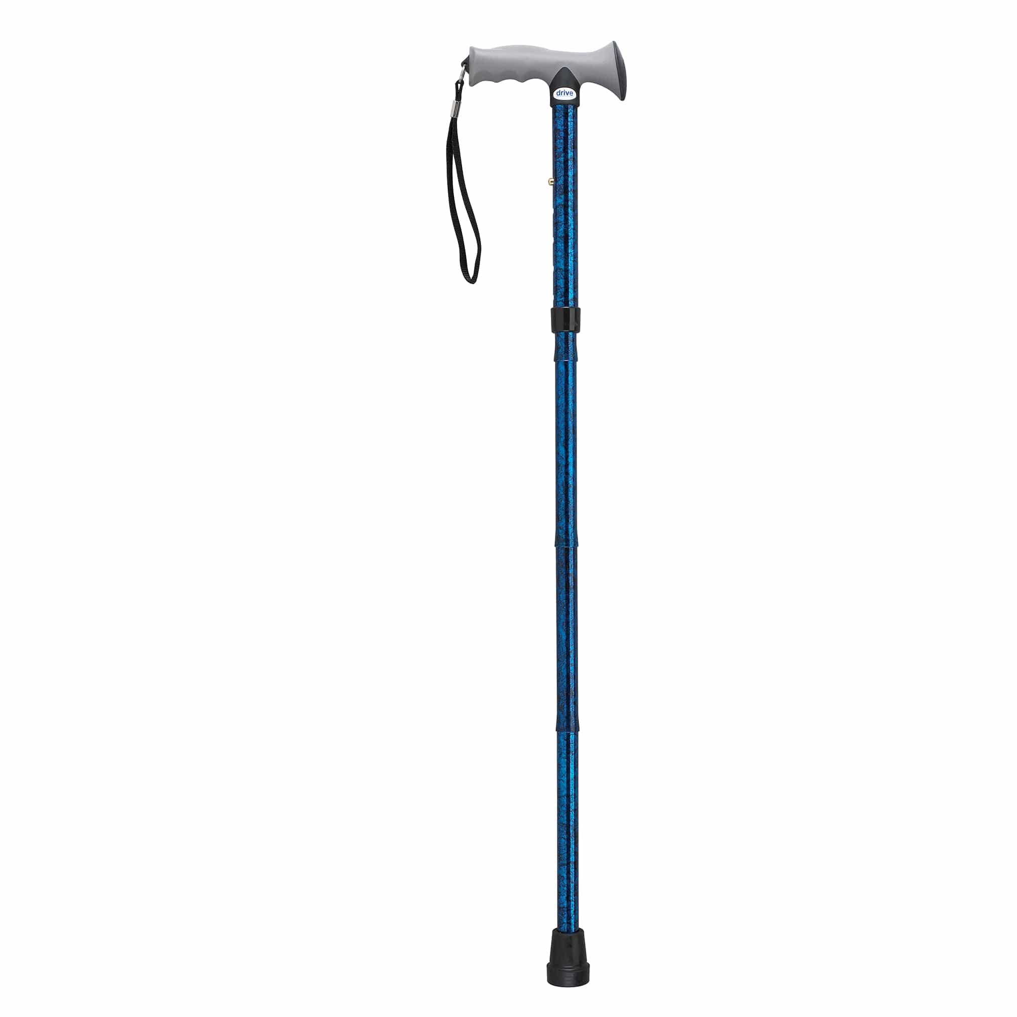 Drive Medical Drive Medical Adjustable Lightweight Folding Cane with Gel Hand Grip rtl10370bc