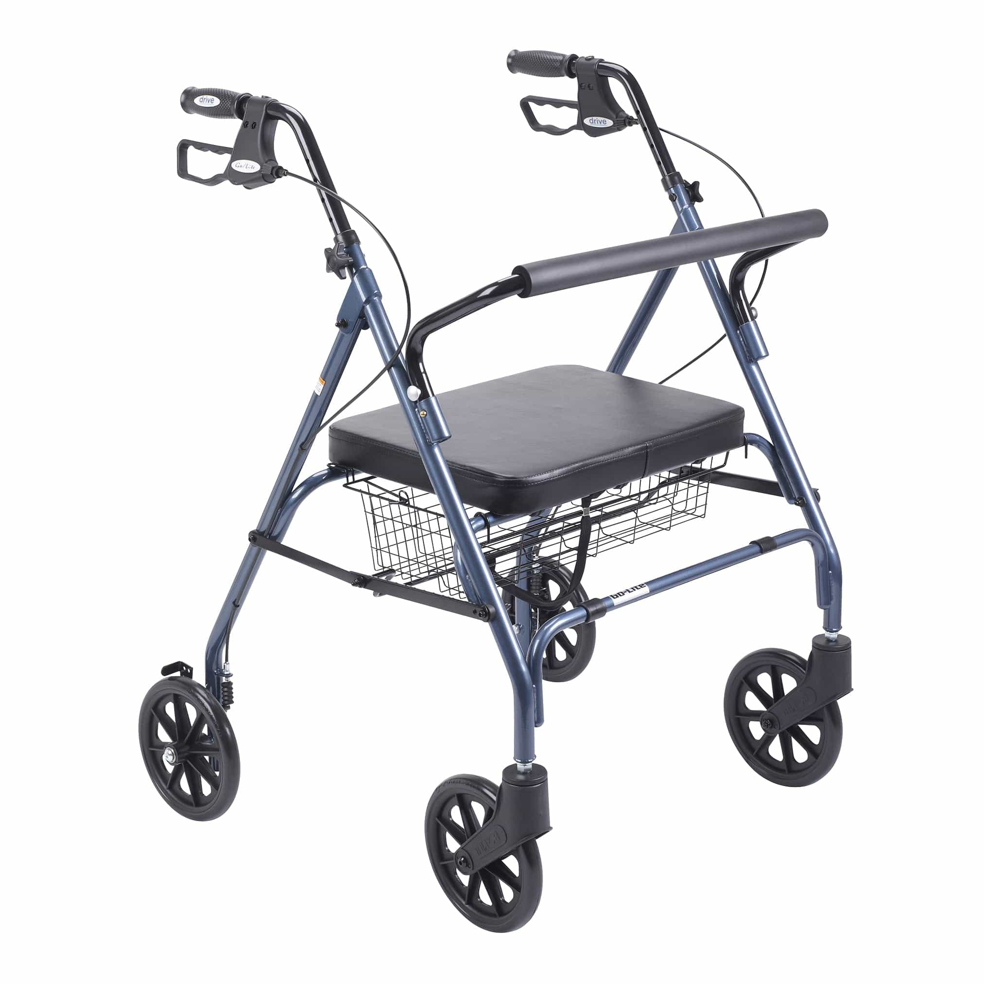 Drive Medical Drive Medical Heavy Duty Bariatric Rollator Rolling Walker with Large Padded Seat 10215bl-1