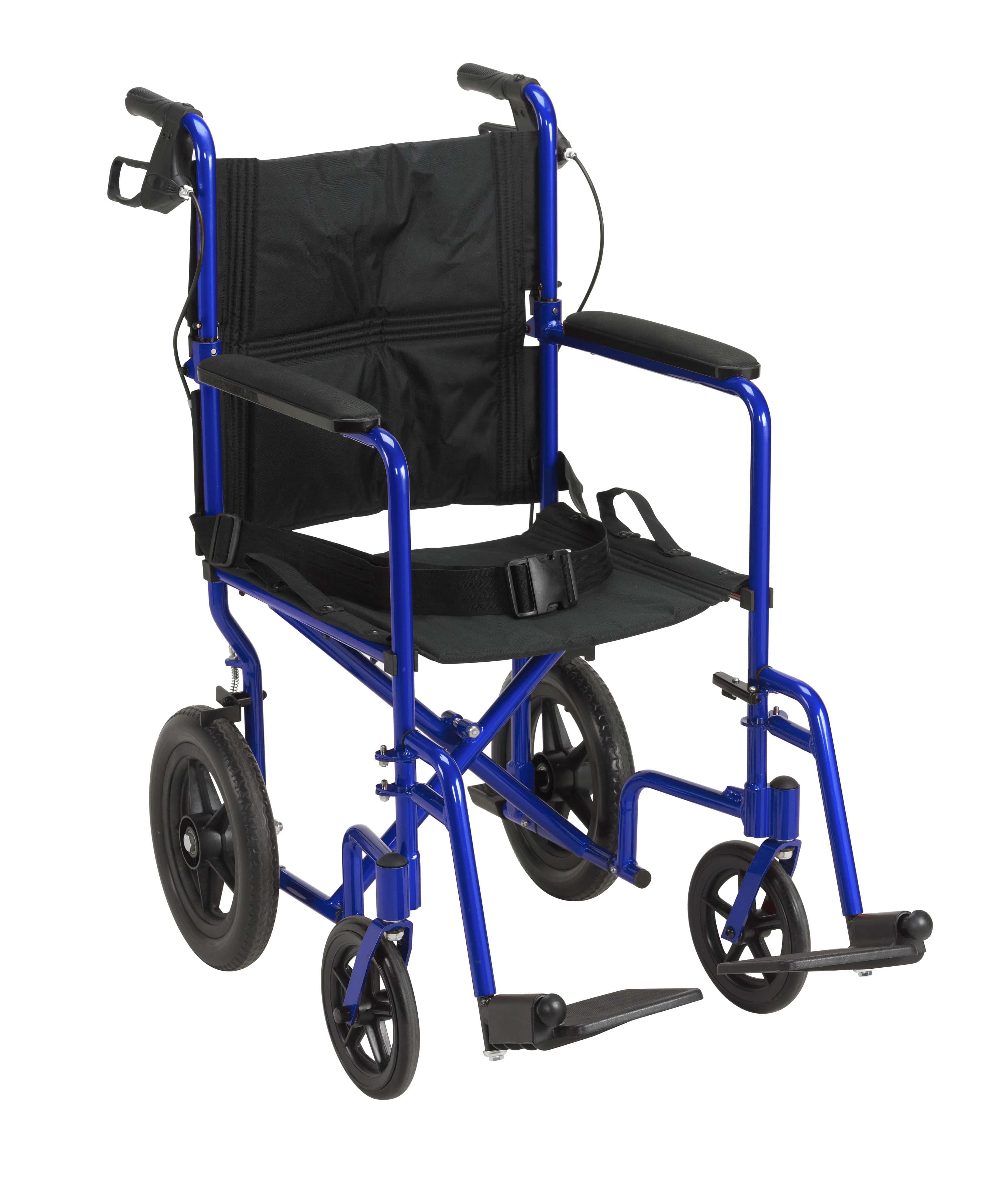 Drive Medical Drive Medical Lightweight Expedition Transport Wheelchair with Hand Brakes EXP19LTBL