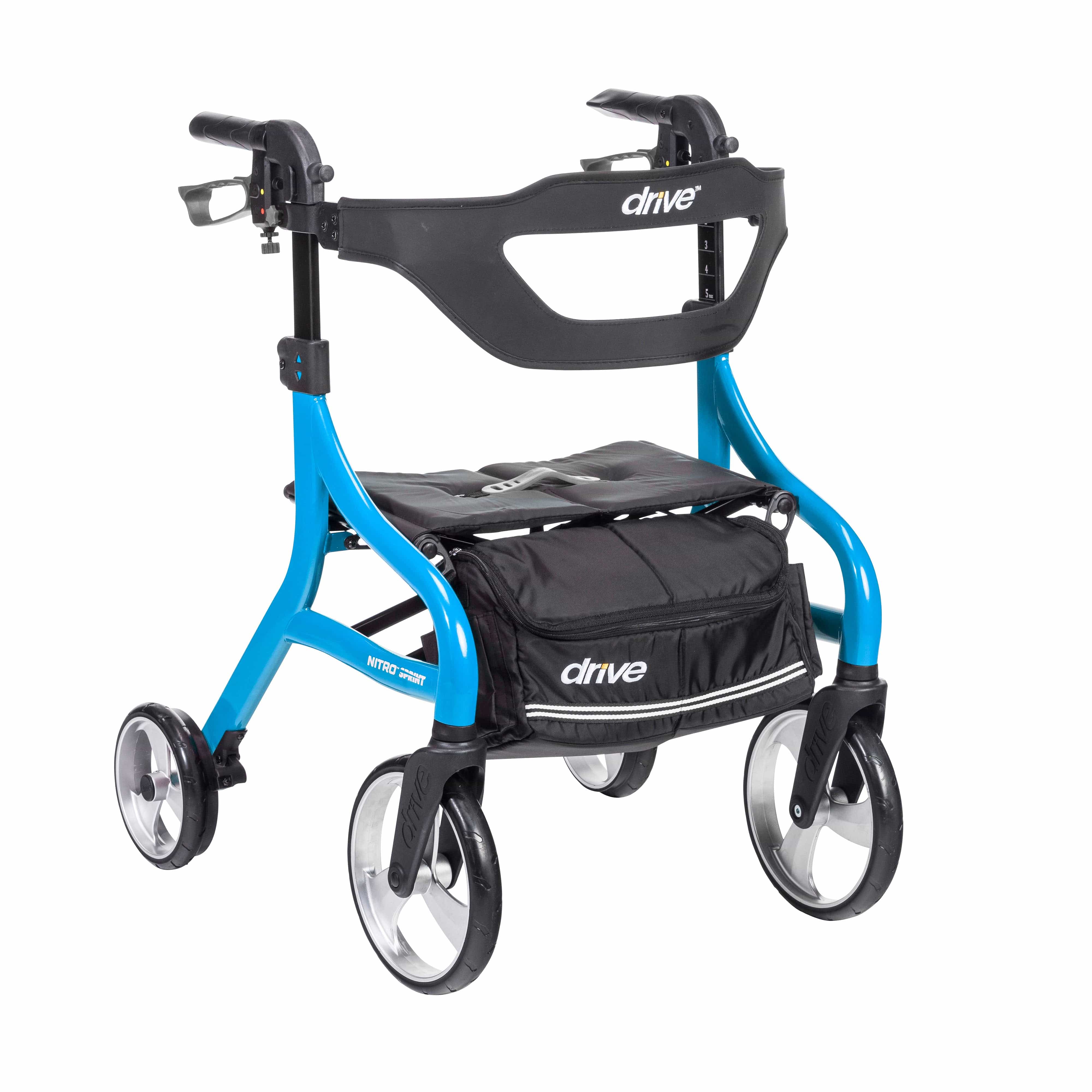 Drive Medical Drive Medical Nitro Sprint Rollator Rolling Walker, Hemi Height 102662bl-h