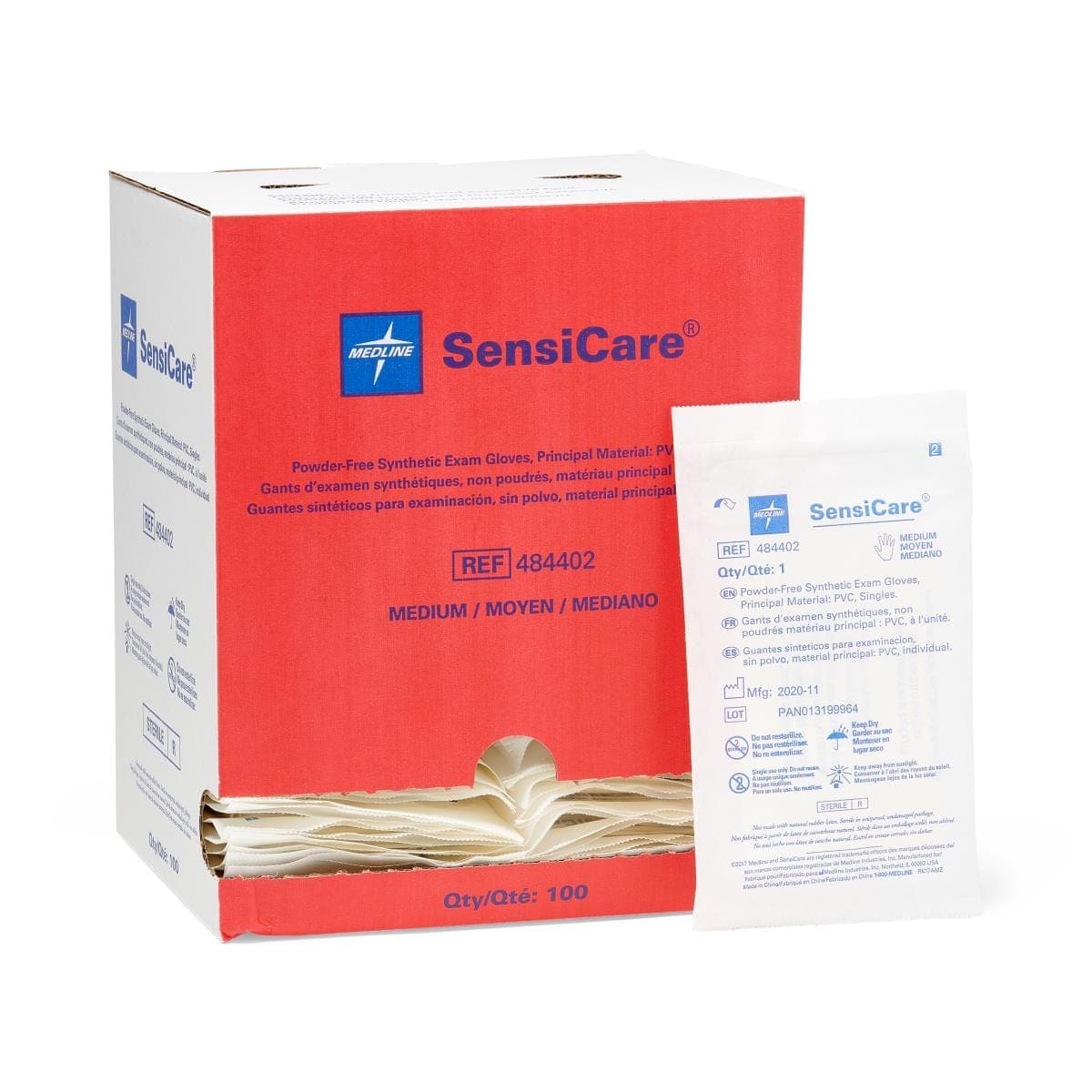 Medline Medline SensiCare Powder-Free Stretch Vinyl Sterile Exam Gloves 484402Z