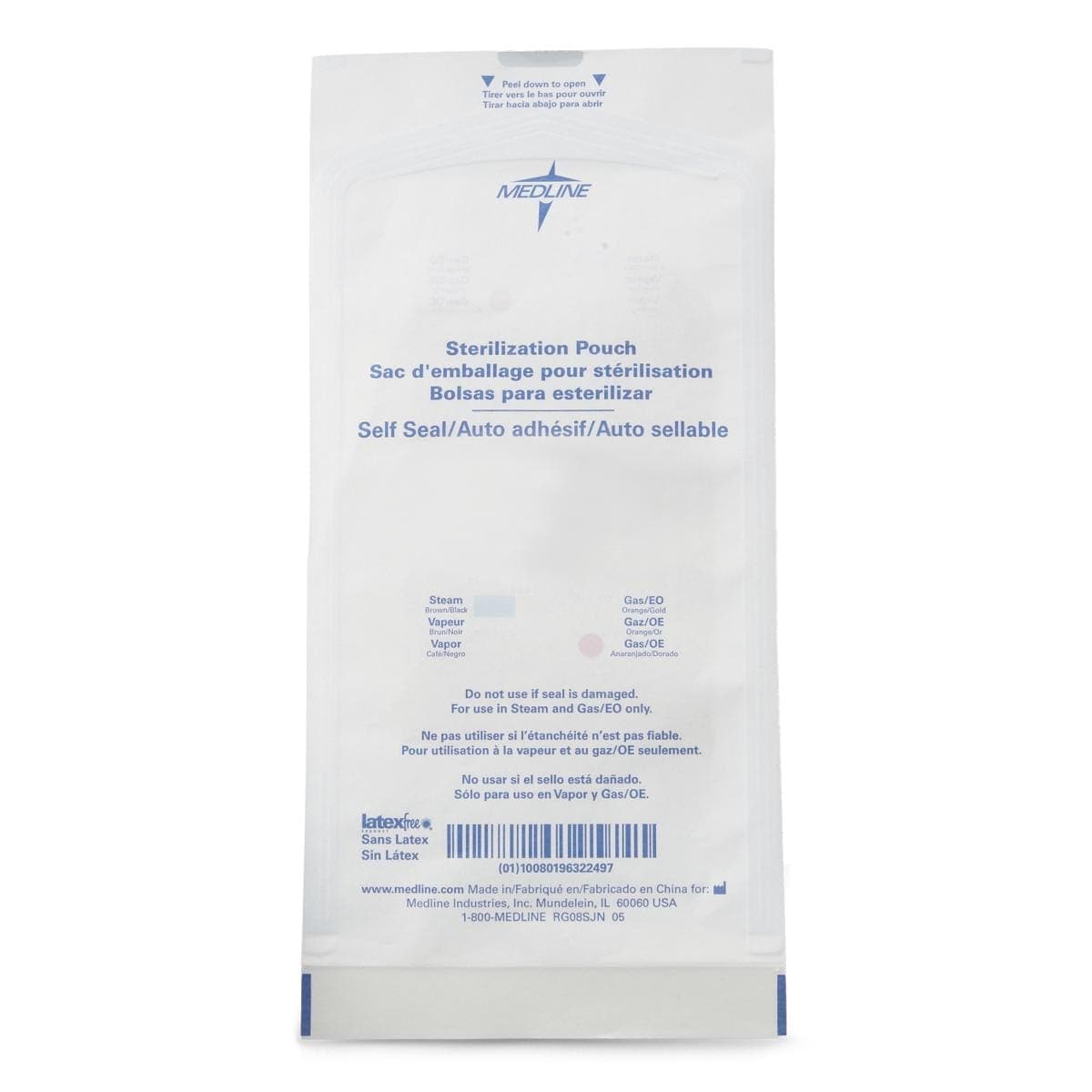 Medline Medline Self-Seal Sterilization Pouches for Steam and Gas Only MPP100545GSZ