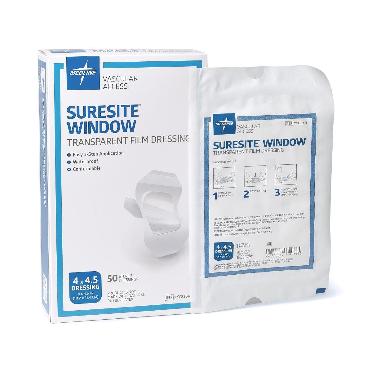 Medline Medline Suresite Window Transparent Film Dressing MSC2304