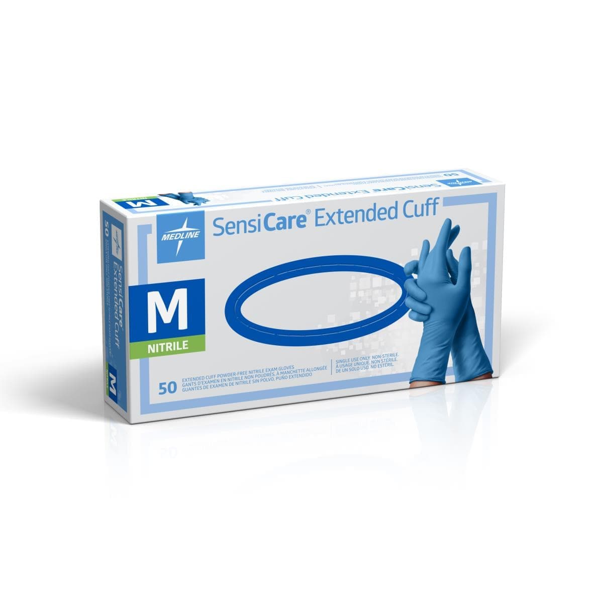 Medline Medline SensiCare Extended Cuff Nitrile Exam Gloves MDS1285H