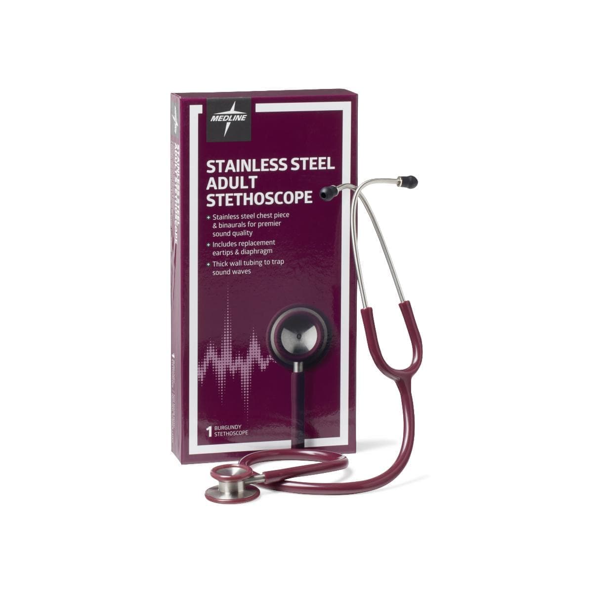 Medline Medline Elite Adult Stainless Steel Stethoscopes MDS92280