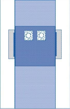 Medline Medline 77 x 135" Femoral Angiography Surgical Drape with Pouches DYNJP4114