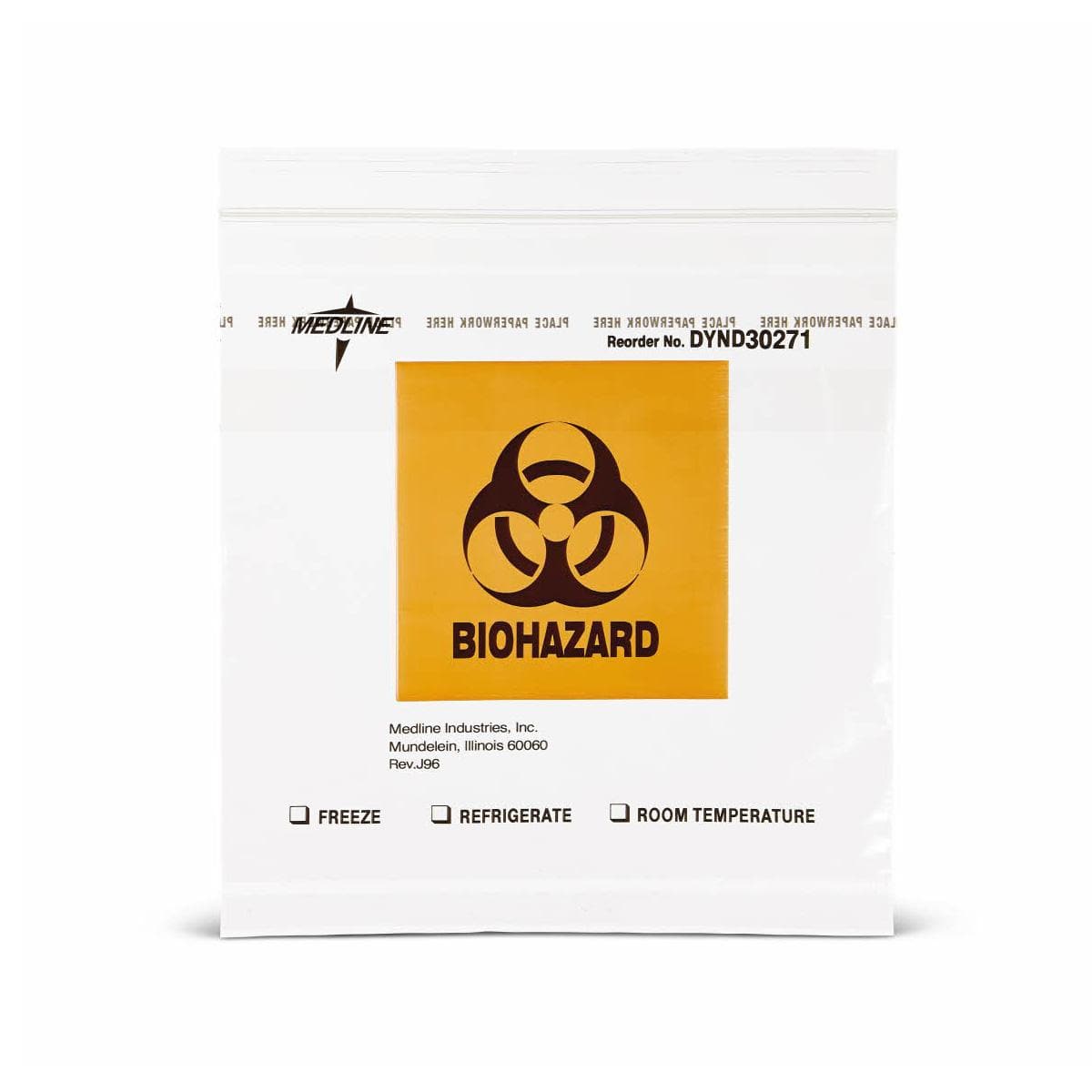 Medline Medline Zip-Style Biohazard Specimen Bags DYND30271