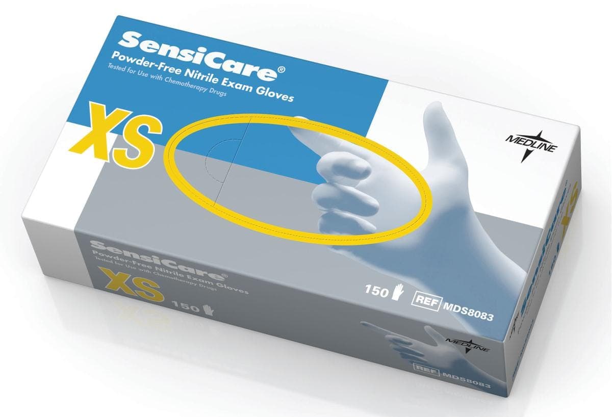 Medline Medline SensiCare Powder-Free Nitrile Exam Gloves MDS8083