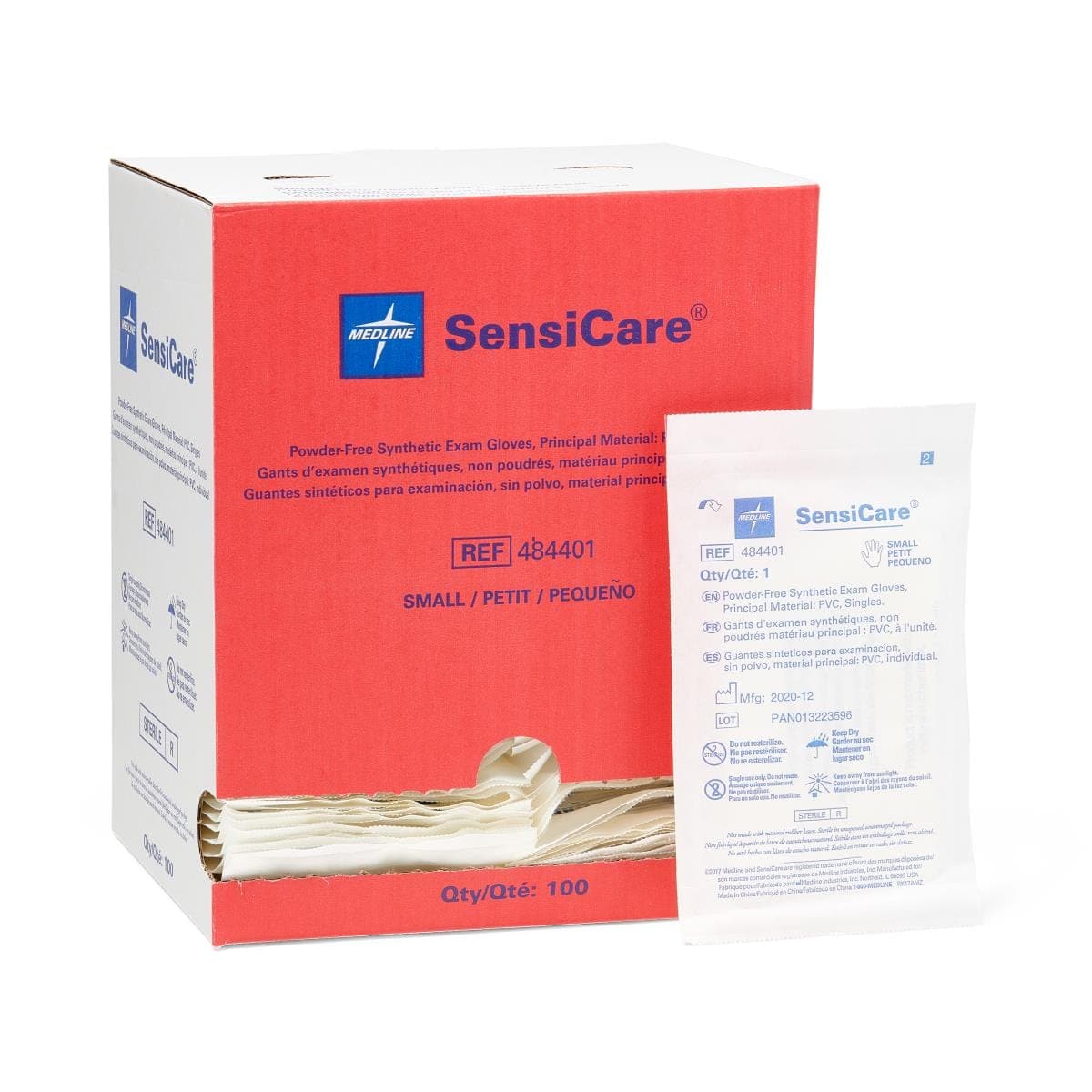 Medline Medline SensiCare Powder-Free Stretch Vinyl Sterile Exam Gloves 484401