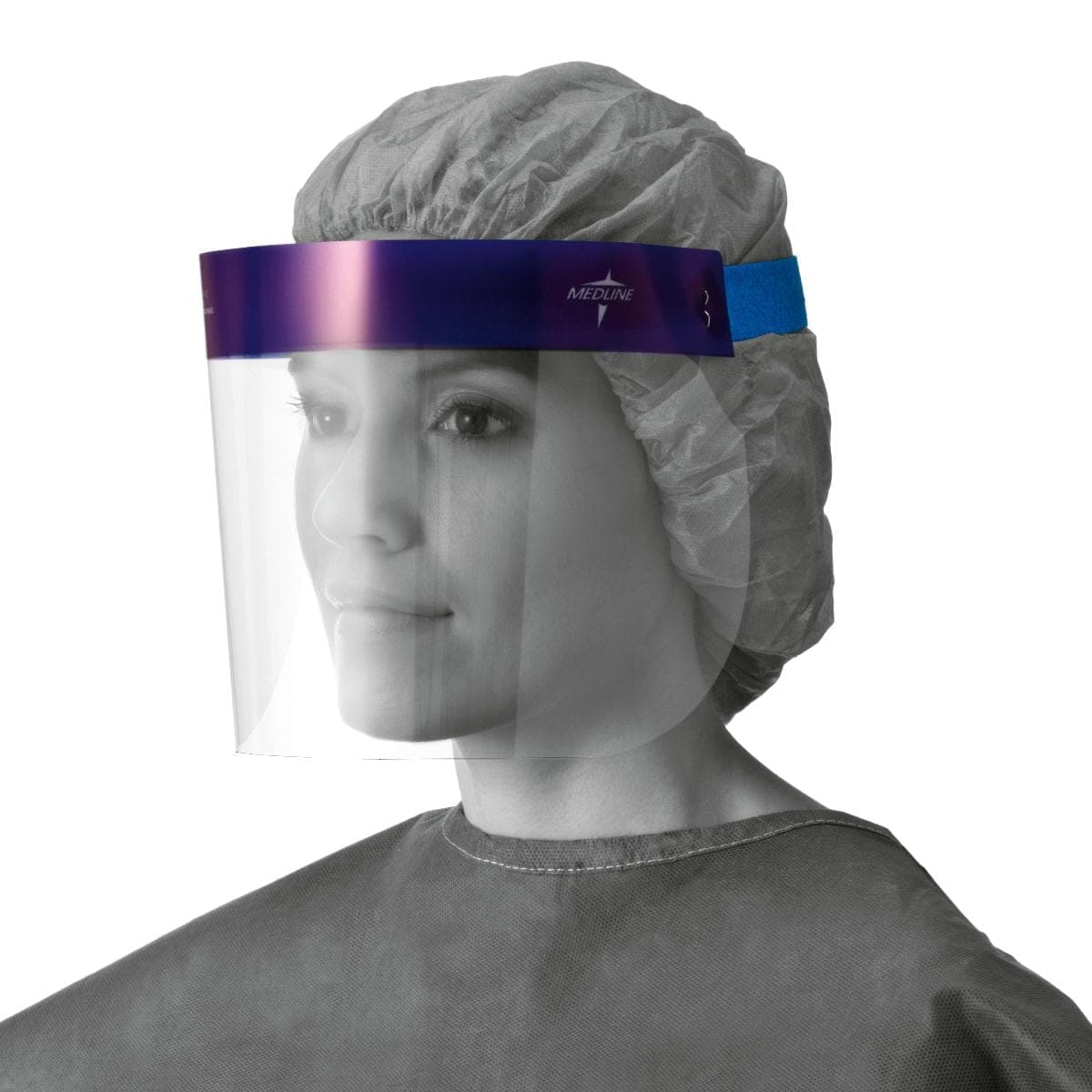 Medline Medline 3/4 Length Disposable Face Shields with Foam Top and Elastic Band NONFS400