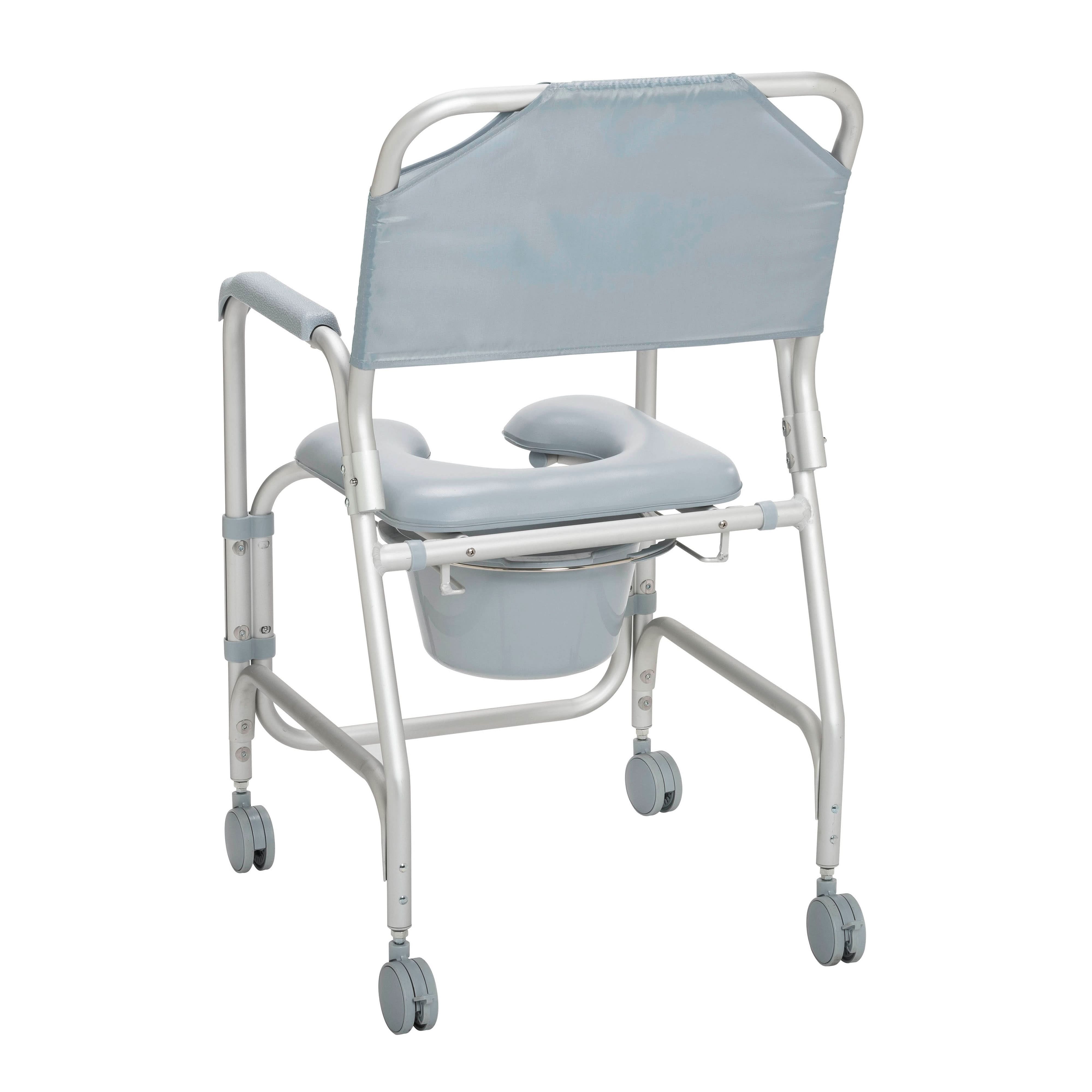 Drive Medical Lightweight Portable Shower Chair Commode with Casters