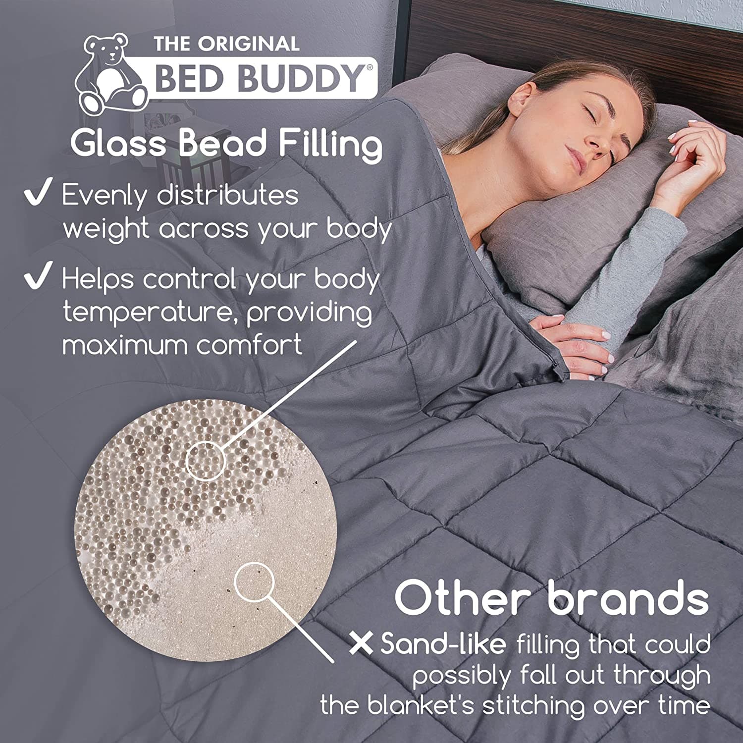 Compass Health Compass Health Bed Buddy Weighted Blanket, Adult Size BBF1017-01