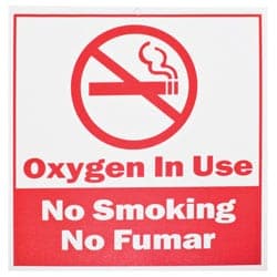 Compass Health Compass Health "No Smoking, Oxygen in Use" Sign, 7-1/2" Square, 100/PK SMK-SGN