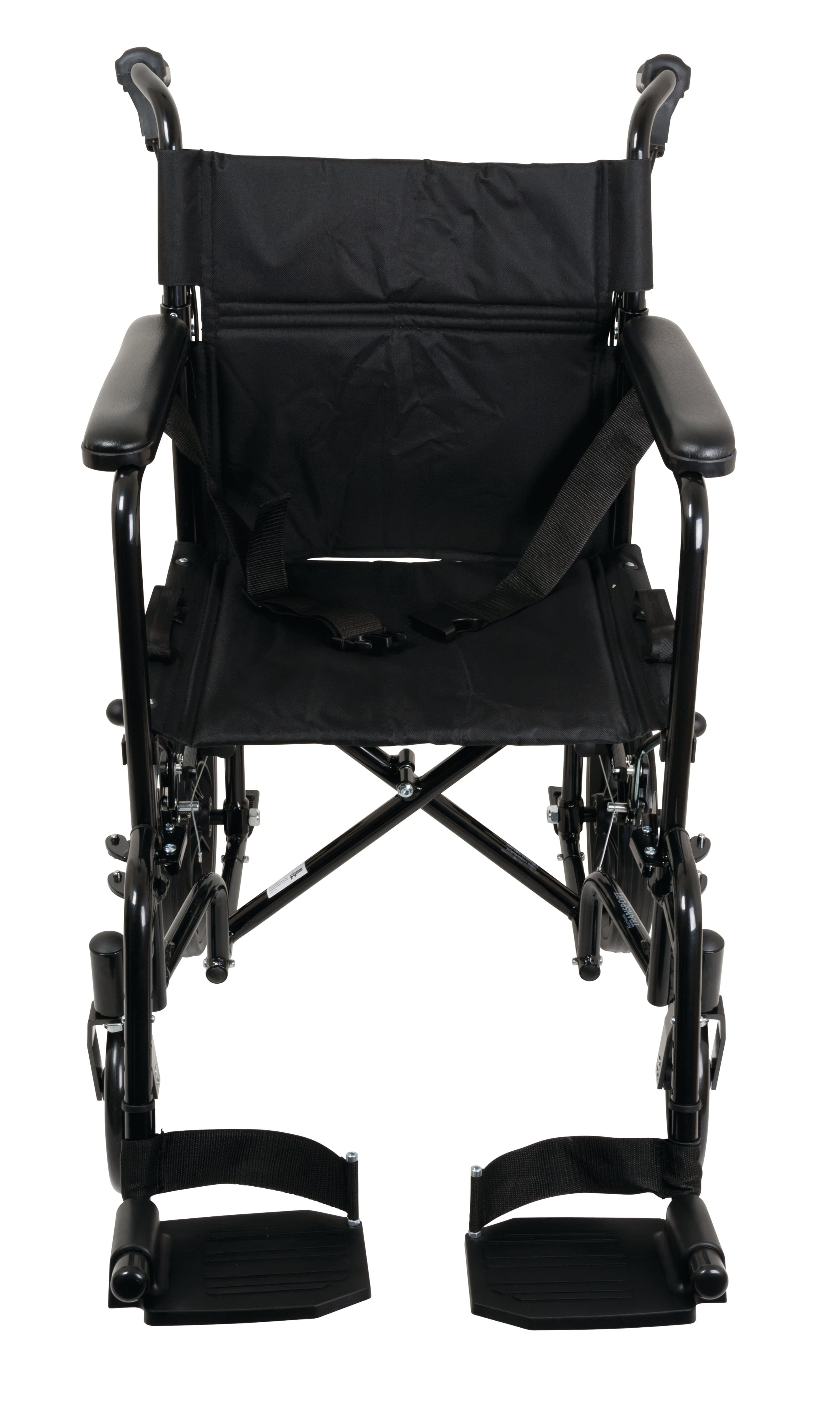 Compass Health Compass Health ProBasics Aluminum Transport Chair with 12-Inch Wheels, TCA191612BK