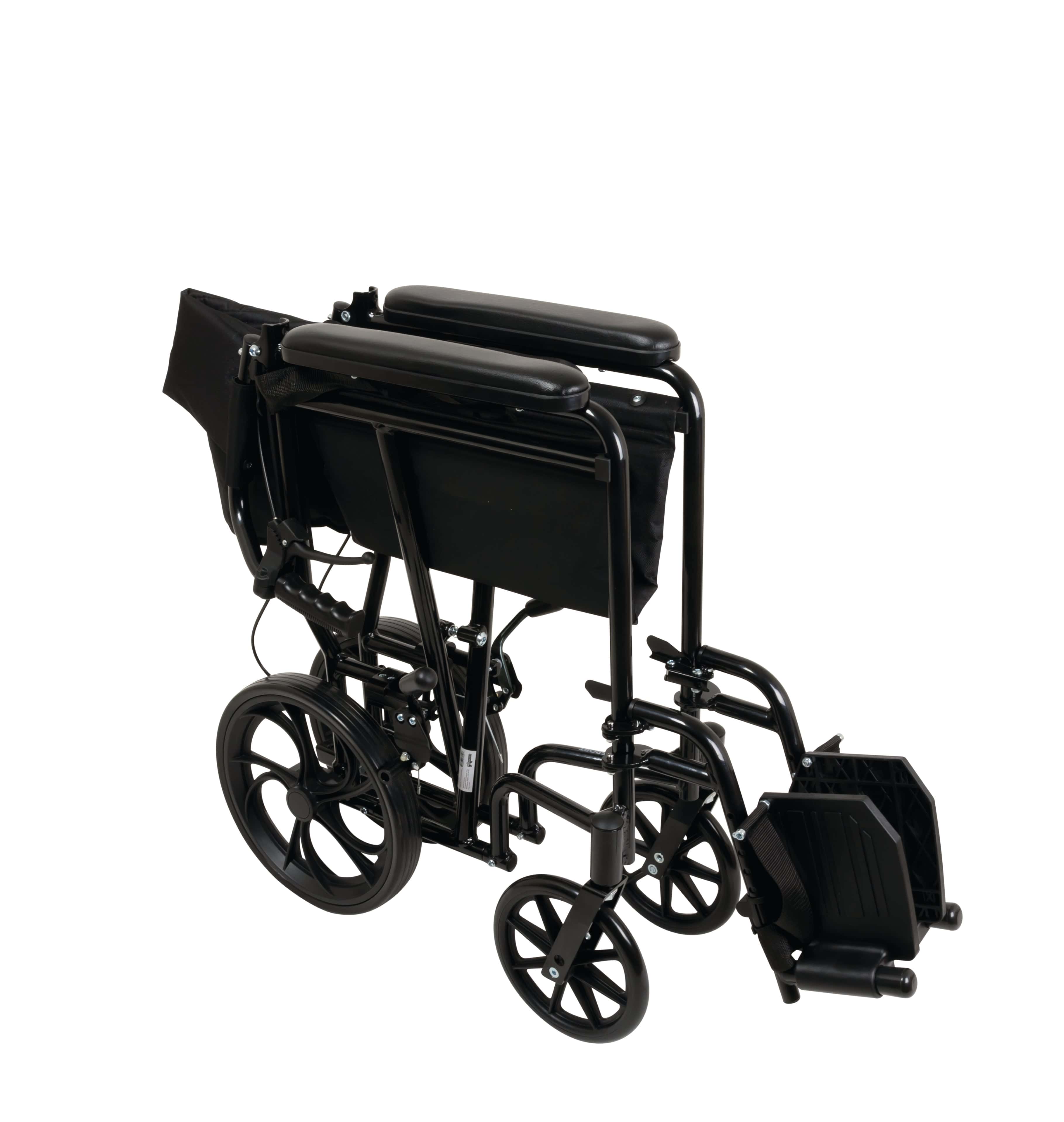 Compass Health Compass Health ProBasics Aluminum Transport Chair with 12-Inch Wheels, TCA191612BK