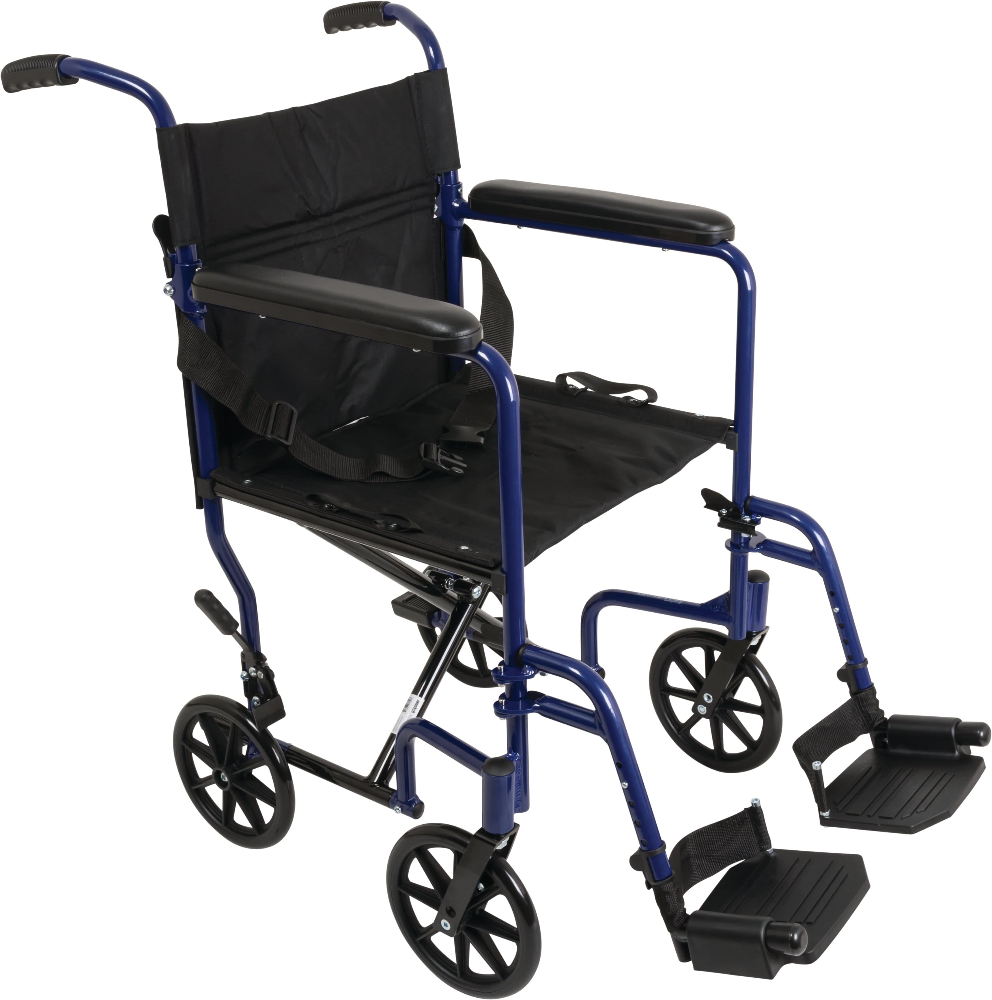 Compass Health Compass Health ProBasics Aluminum Transport Wheelchair, 19-inch, Blue TCA1916BL
