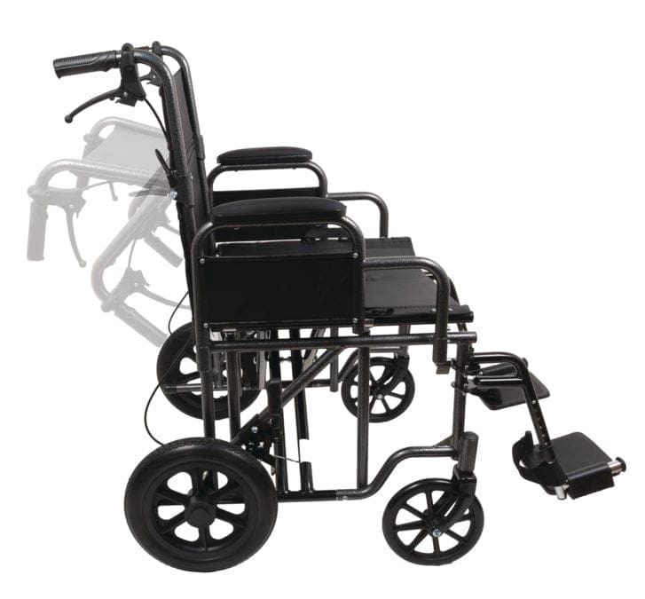 Compass Health Compass Health ProBasics Bariatric Steel Transport Chair (Silver Vein) TCS221612SV