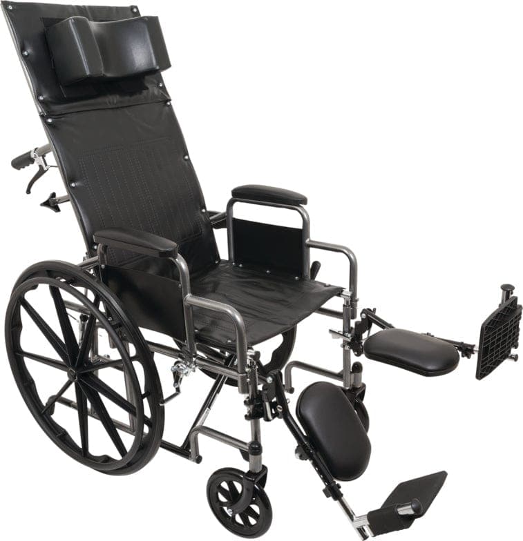 Compass Health Compass Health ProBasics Reclining Wheelchair, 22" x 17", Removable Desk Arms & ELRs WCR2218E