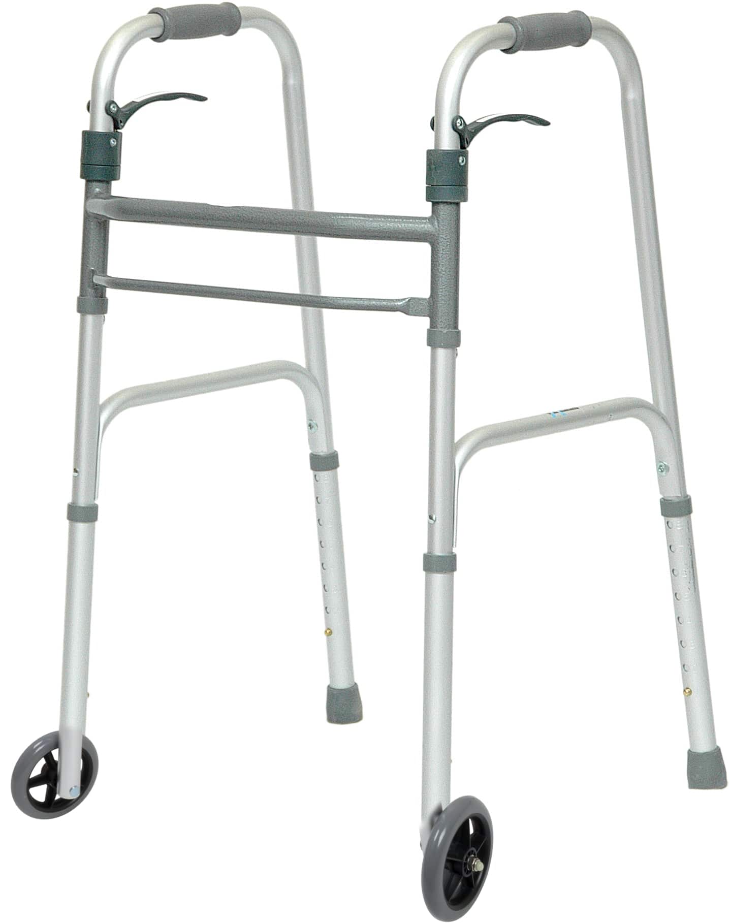 Compass Health Compass Health ProBasics Sure Lever Release Folding Walker with 5" Wheels, (Adult) WKAAWSL