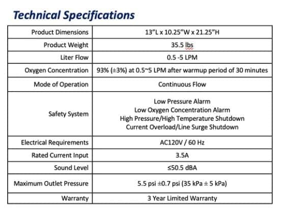 Compass Health Compass Health TRUAIRE 5 O2 CONCENTRATOR O2C5L