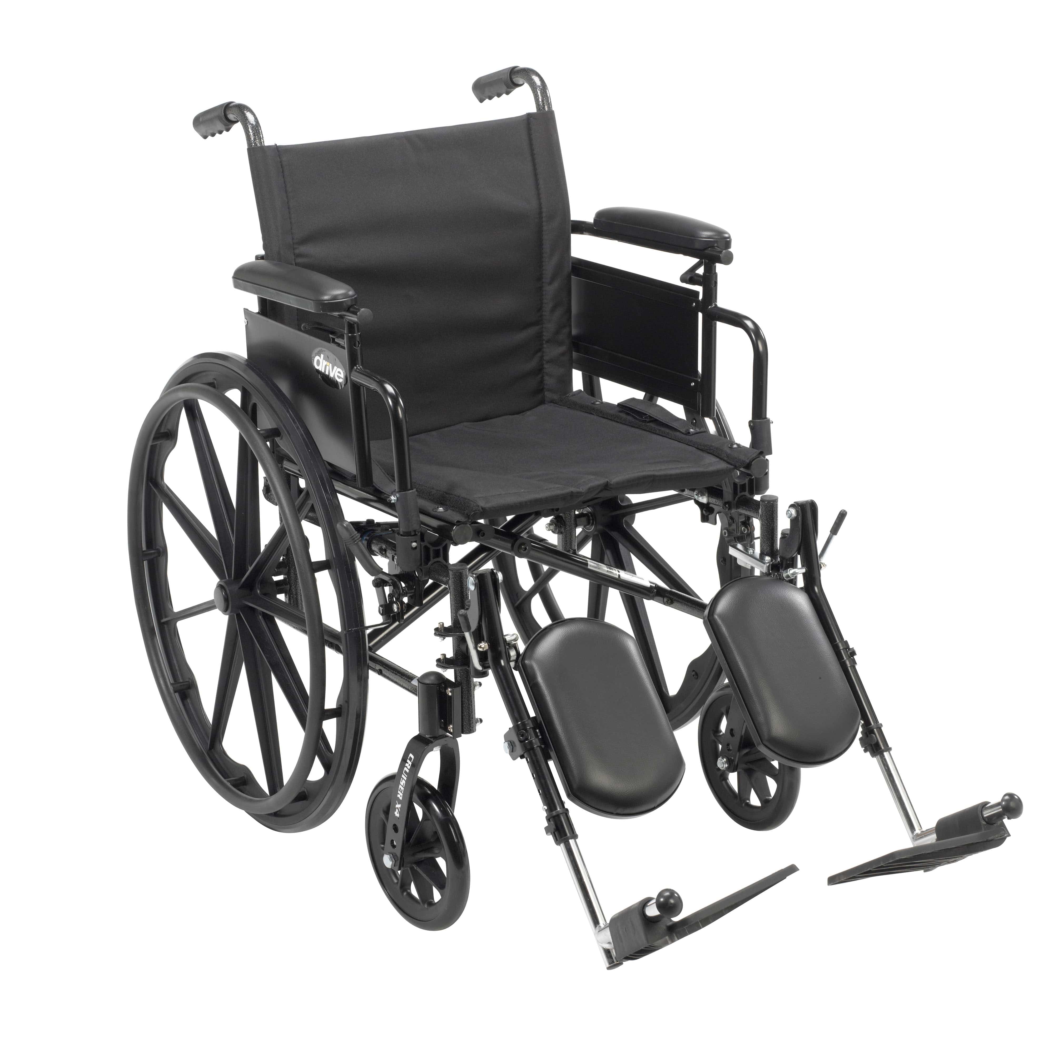 Drive Medical Drive Medical Cruiser X4 Lightweight Dual Axle Wheelchair with Adjustable Detatchable Arms CX416ADDA-ELR