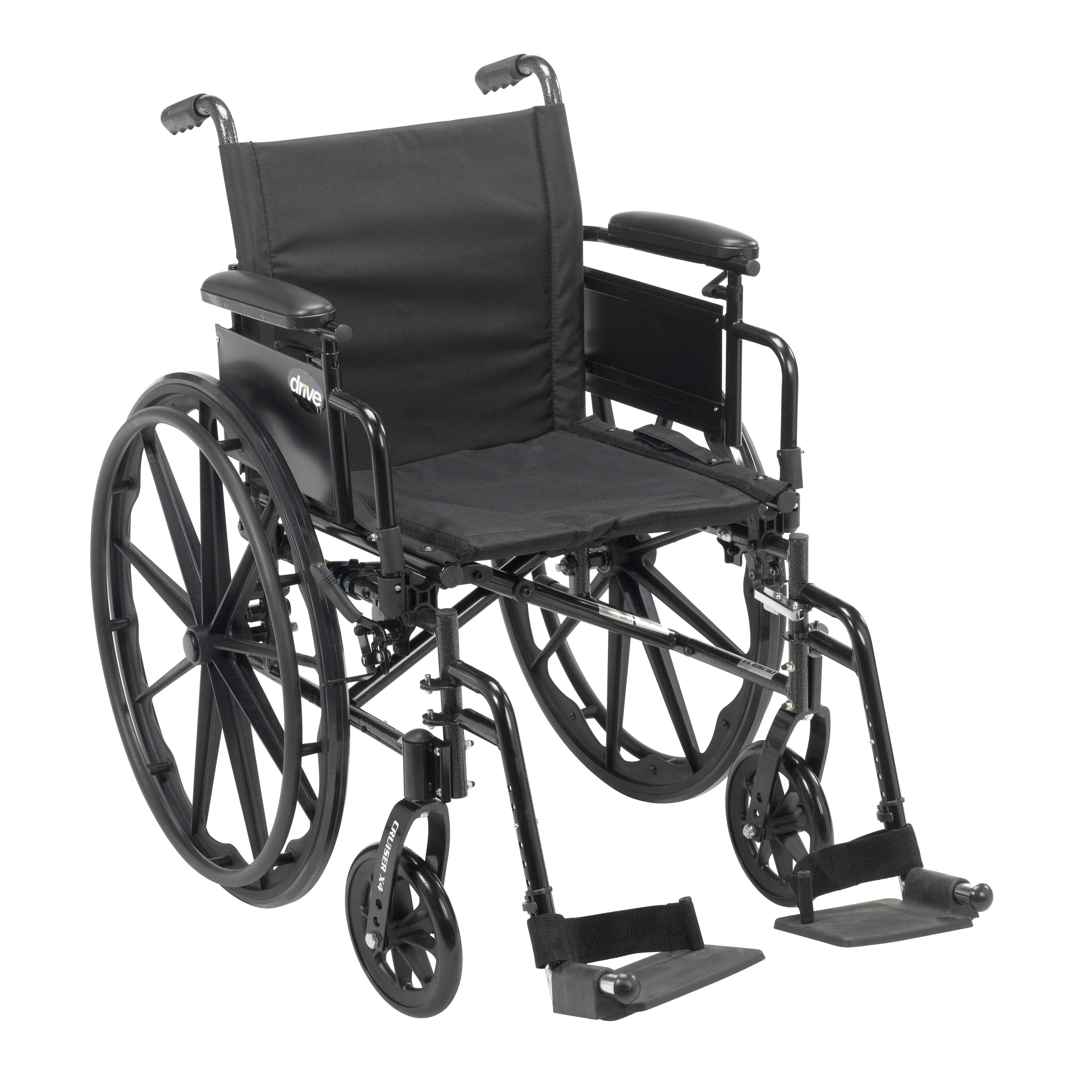 Drive Medical Drive Medical Cruiser X4 Lightweight Dual Axle Wheelchair with Adjustable Detatchable Arms CX416ADDA-SF