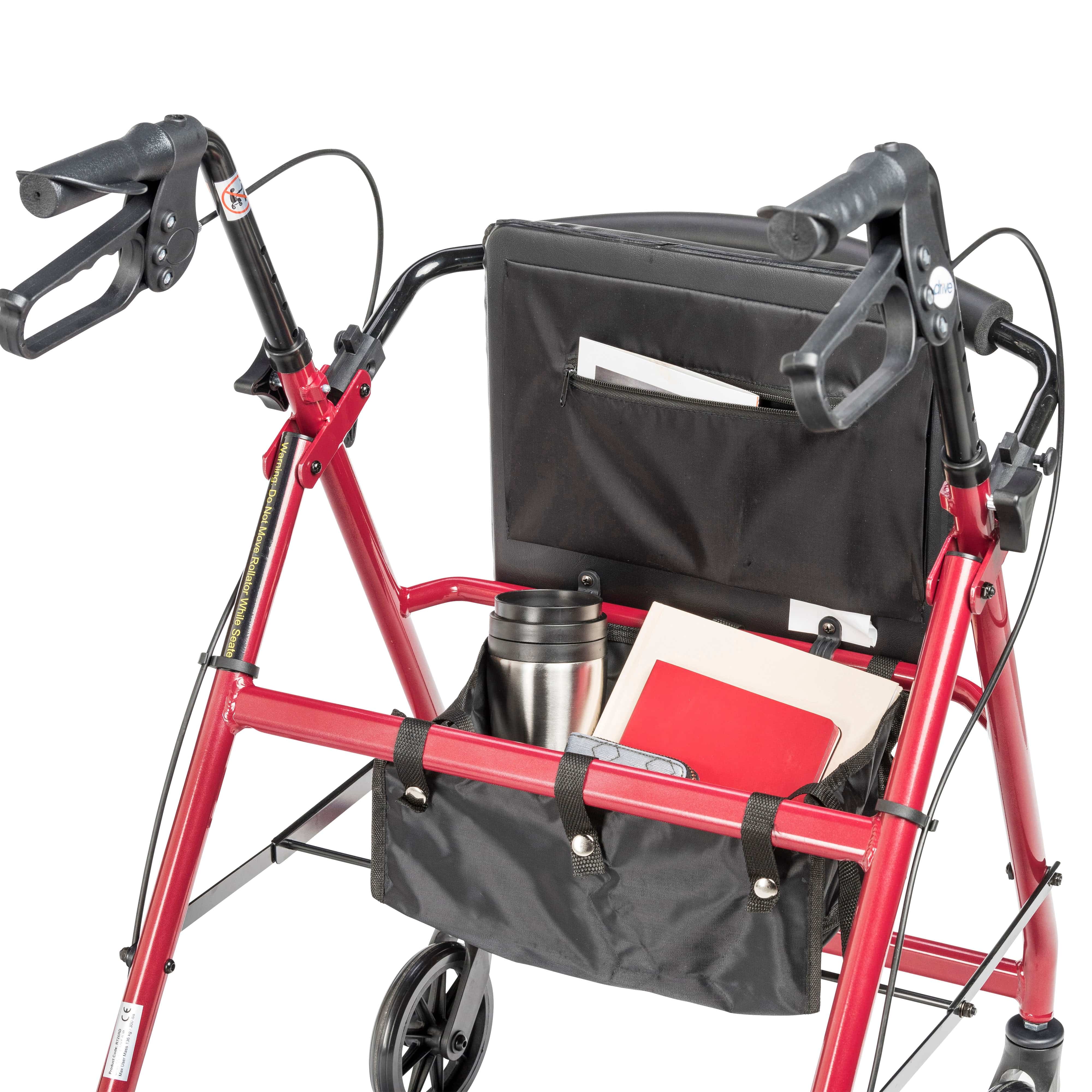 Drive Medical Drive Medical Adjustable Height Rollator Rolling Walker with 6" Wheels