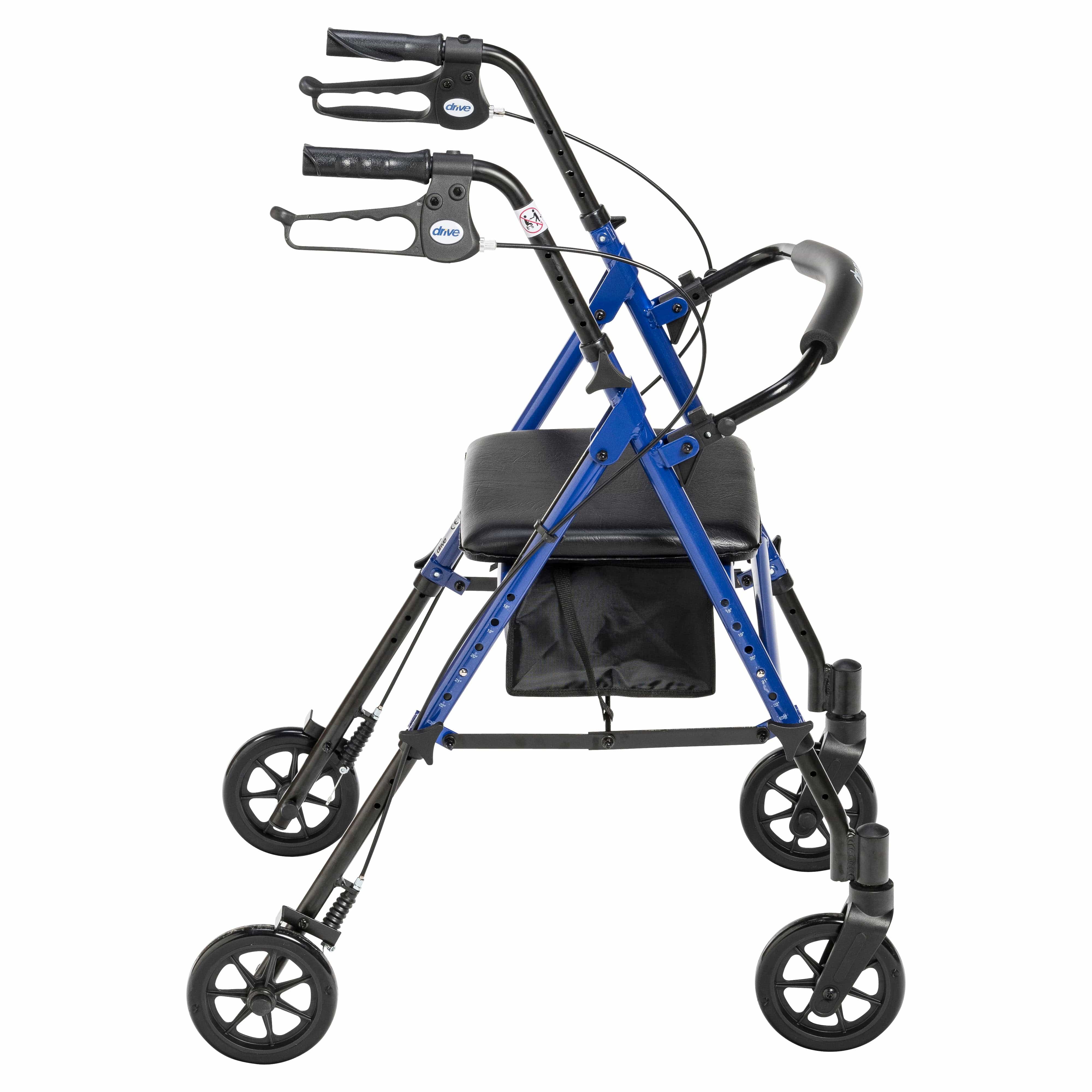 Drive Medical Drive Medical Adjustable Height Rollator Rolling Walker with 6" Wheels