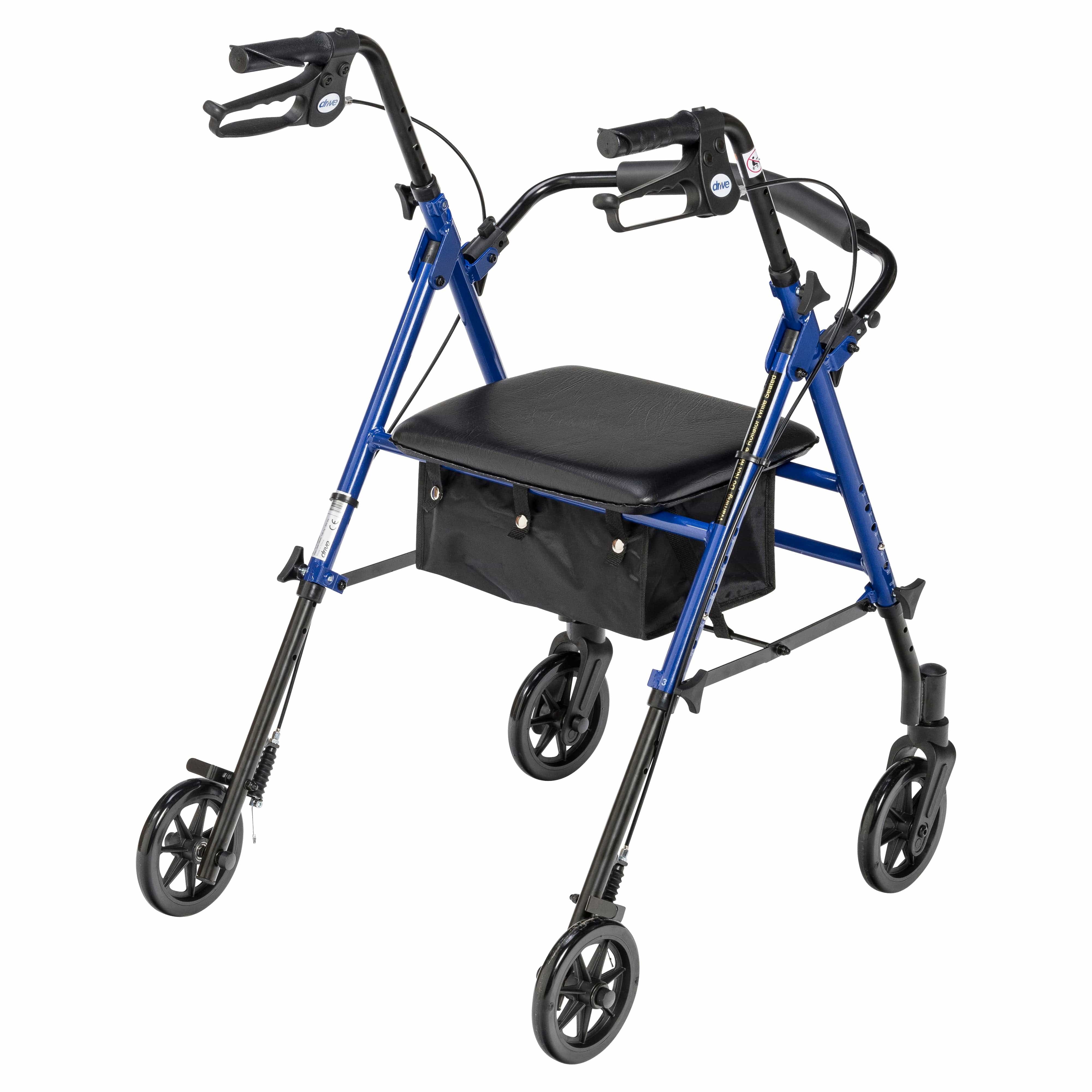 Drive Medical Drive Medical Adjustable Height Rollator Rolling Walker with 6" Wheels