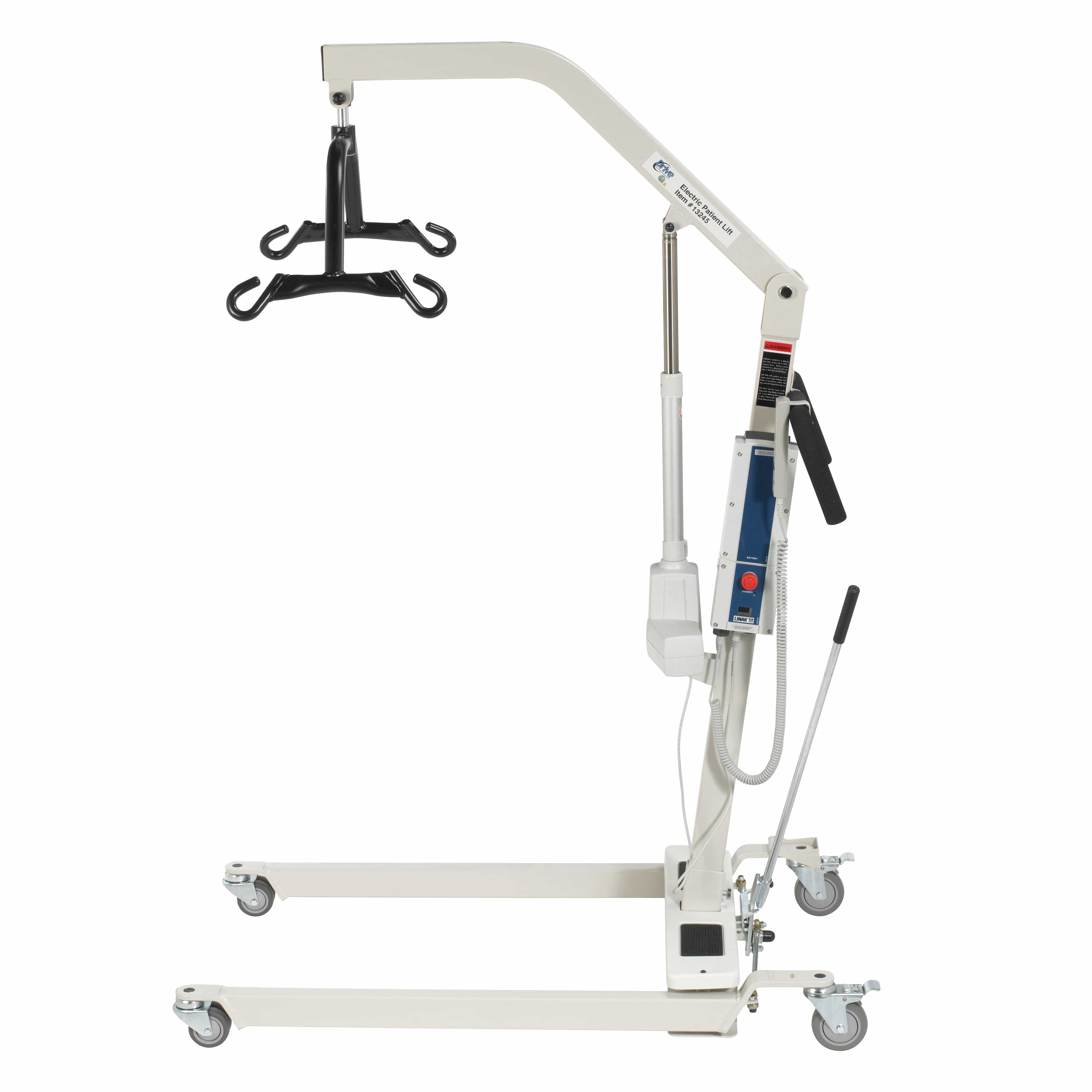 Drive Medical Drive Medical Bariatric Battery Powered Electric Patient Lift with Four Point Cradle and Rechargeable, Removable Battery 13244