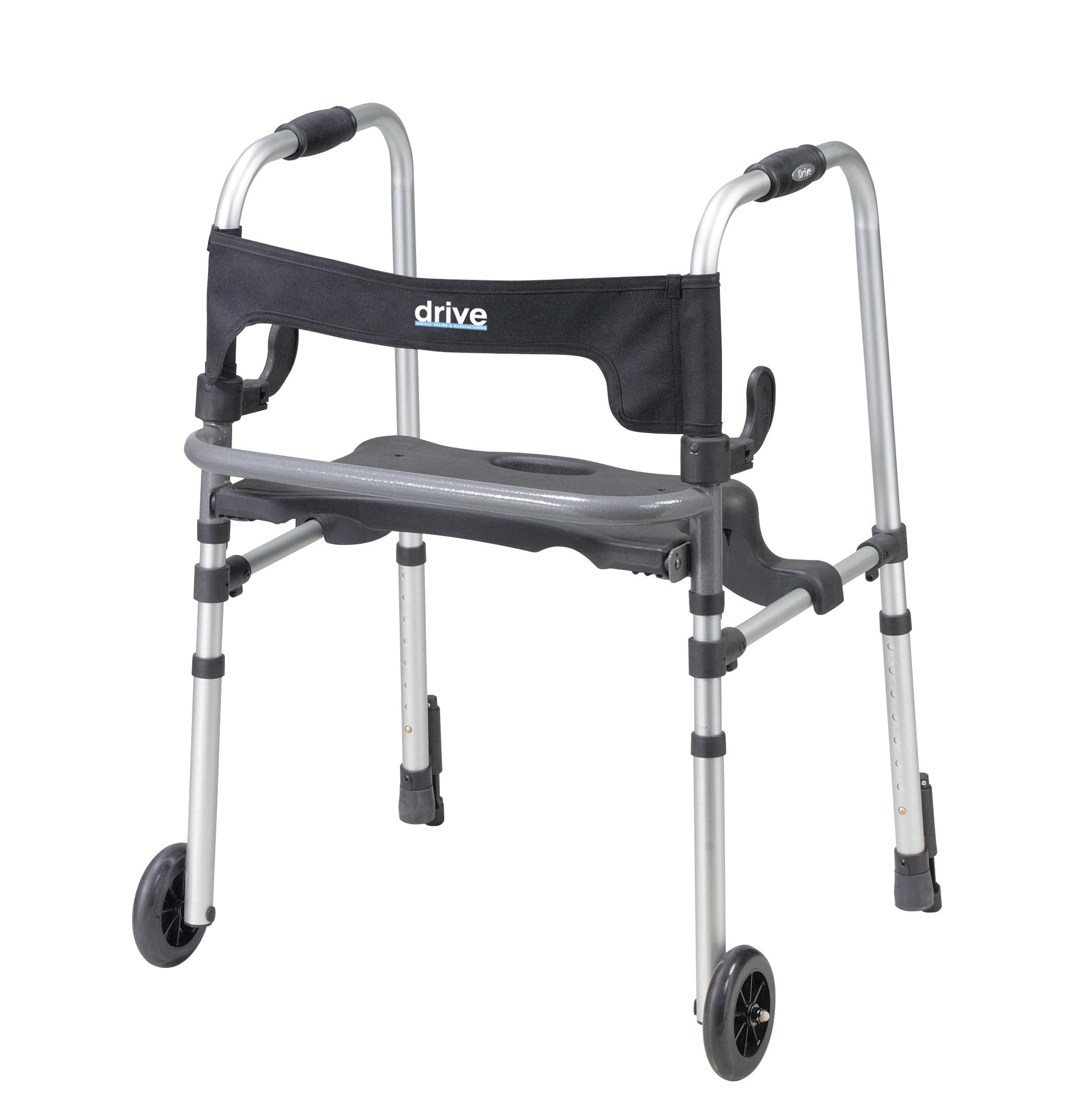 Drive Medical Drive Medical Clever Lite LS Walker Rollator with Seat and Push Down Brakes 10233