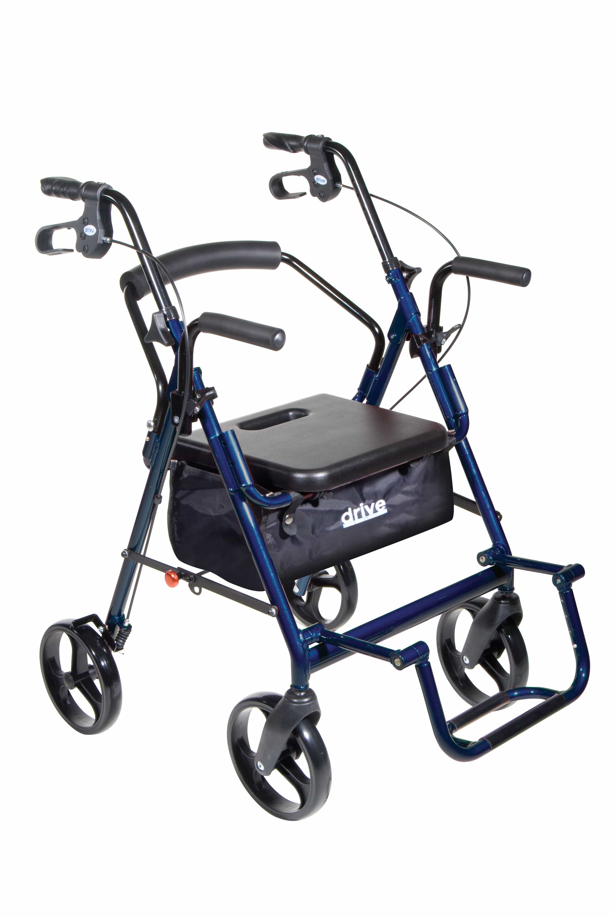 Drive Medical Drive Medical Duet Dual Function Transport Wheelchair Rollator Rolling Walker